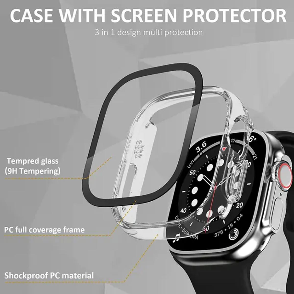 Picture of Screen Protector For Apple Watch Ultra 49mm smartwatch PC Glass+case