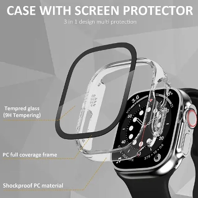 Picture of Screen Protector For Apple Watch Ultra 49mm smartwatch PC Glass+case