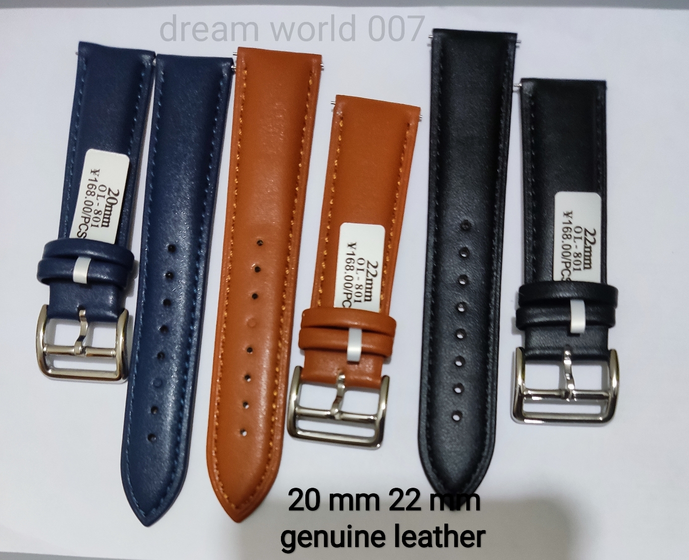 Picture of watch Genuine leather strap For 20 mm 22 mm Genuine leather straps