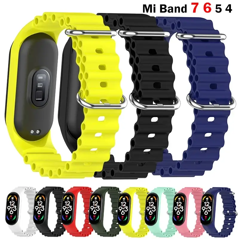 Picture of Watch Strap For Xiaomi Mi Band 4 5 6 7 Silicon straps Watch belt