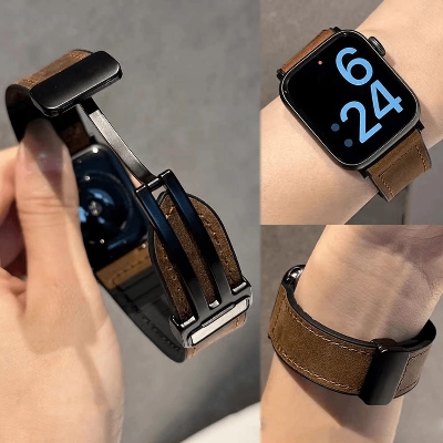 Picture of Watch Strap Silicone + Leather For Apple Watch bend 42/44/45/46/49 mm Accessories Bracelet