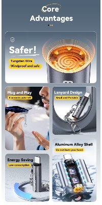 Picture of USB - c Mini Lighter tungsten Wire Blow -to- Ignite Safety For মিনি হিটার মোবাইলে লাগিয়ে জোরে ফু দিলে হিটার গরম হয়ে যায় আগুন ধরা থেকে শুরু করে সবই করানো যাবে
