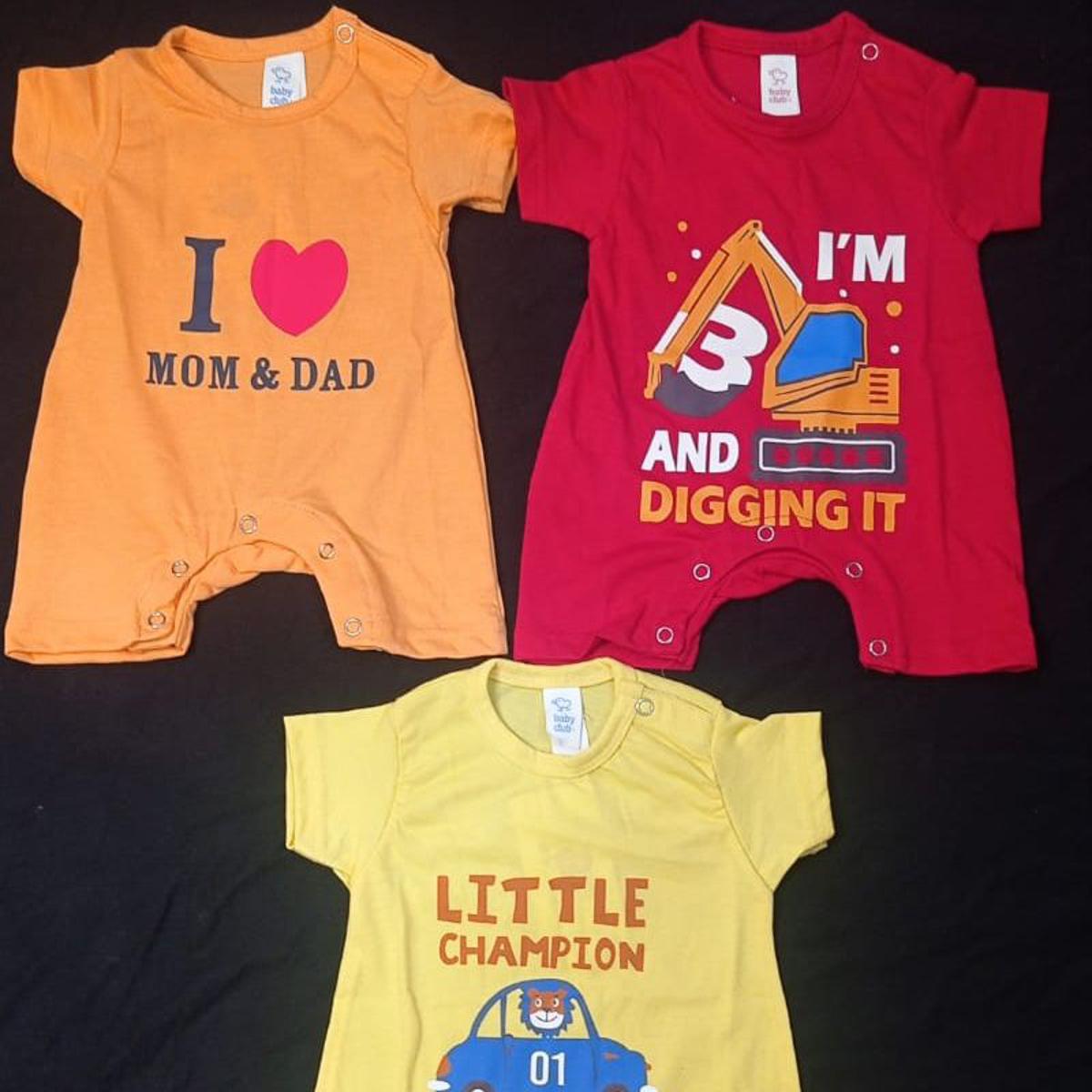 Picture of Baby half romper Bodysuit Jumpsuits 3 pcs combo