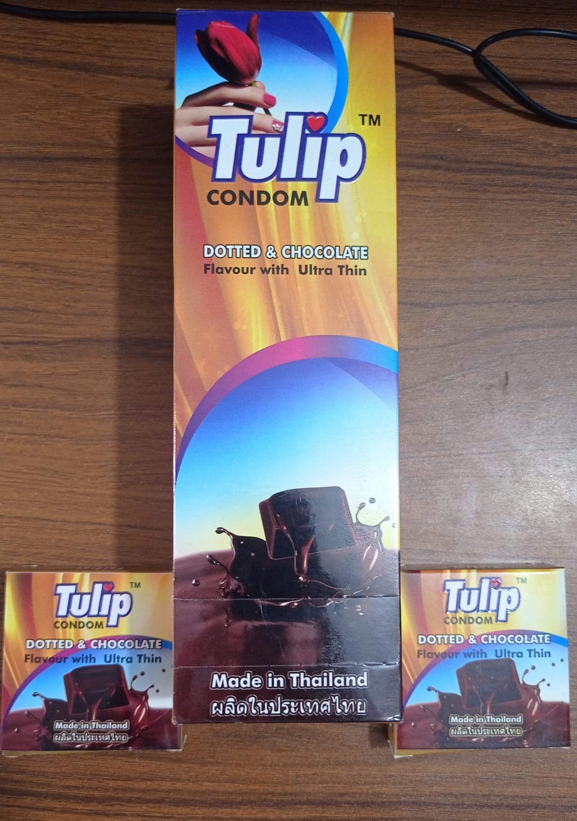 Picture of Tulip Condom Dotted & Chocolate Flavour with Ultra Thin - 36 piece Condom