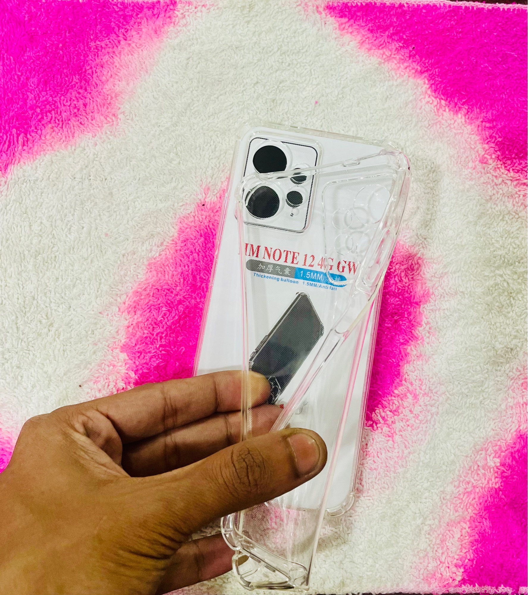 Picture of For Redmi Note 12 (4G)  Soft Transparent Shockproof Tpu Back Case/Cover  Water Colour, With Camera and side Bumper protection.