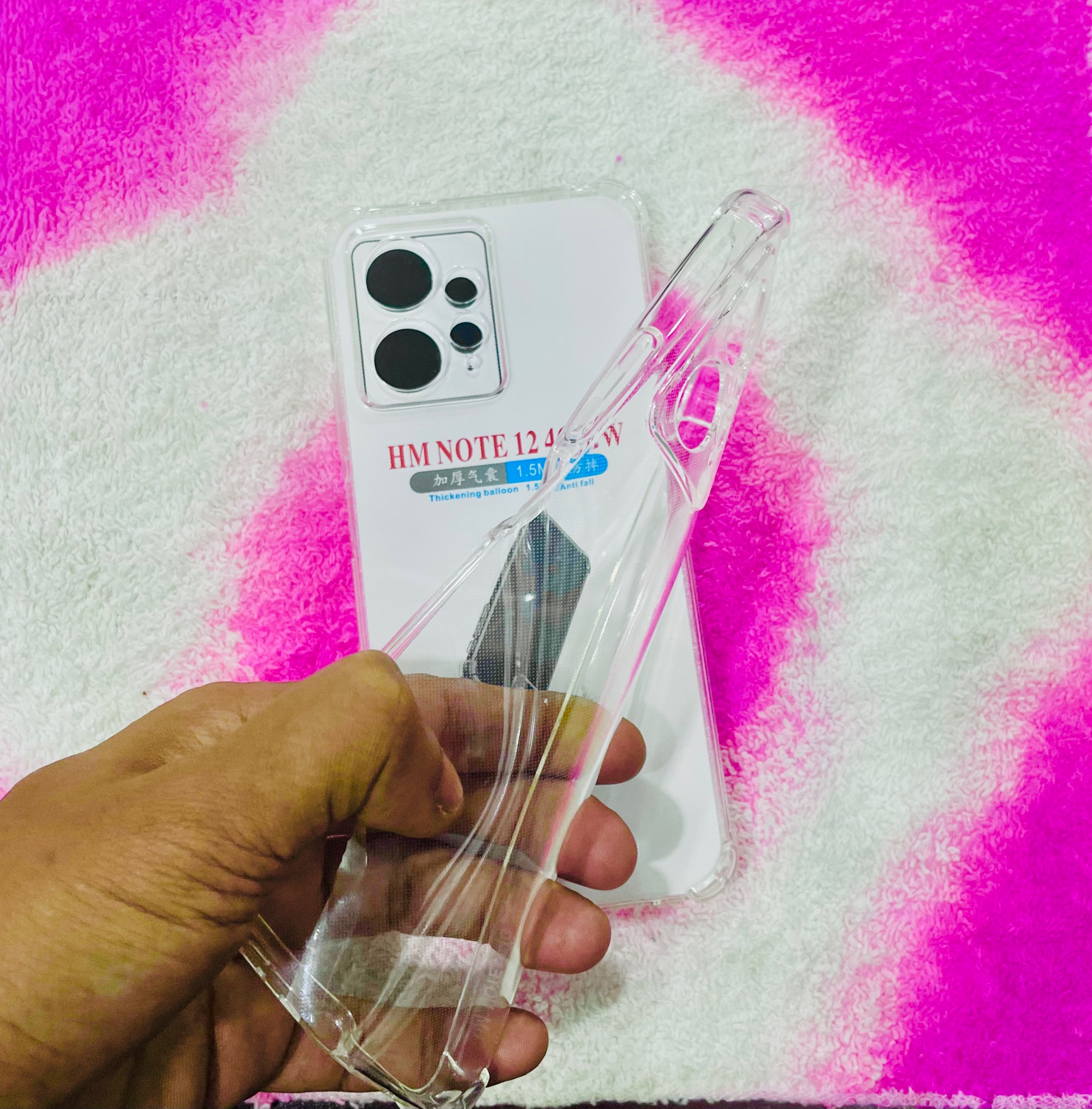 Picture of For Redmi Note 12 (4G)  Soft Transparent Shockproof Tpu Back Case/Cover  Water Colour, With Camera and side Bumper protection.