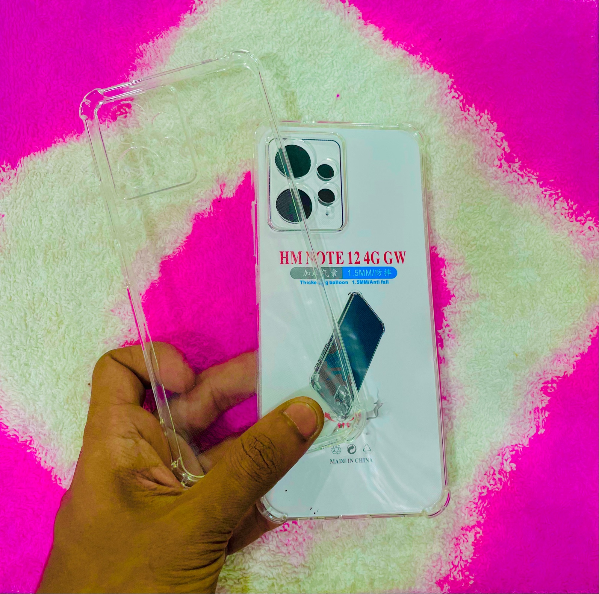 Picture of For Redmi Note 12 (4G)  Soft Transparent Shockproof Tpu Back Case/Cover  Water Colour, With Camera and side Bumper protection.