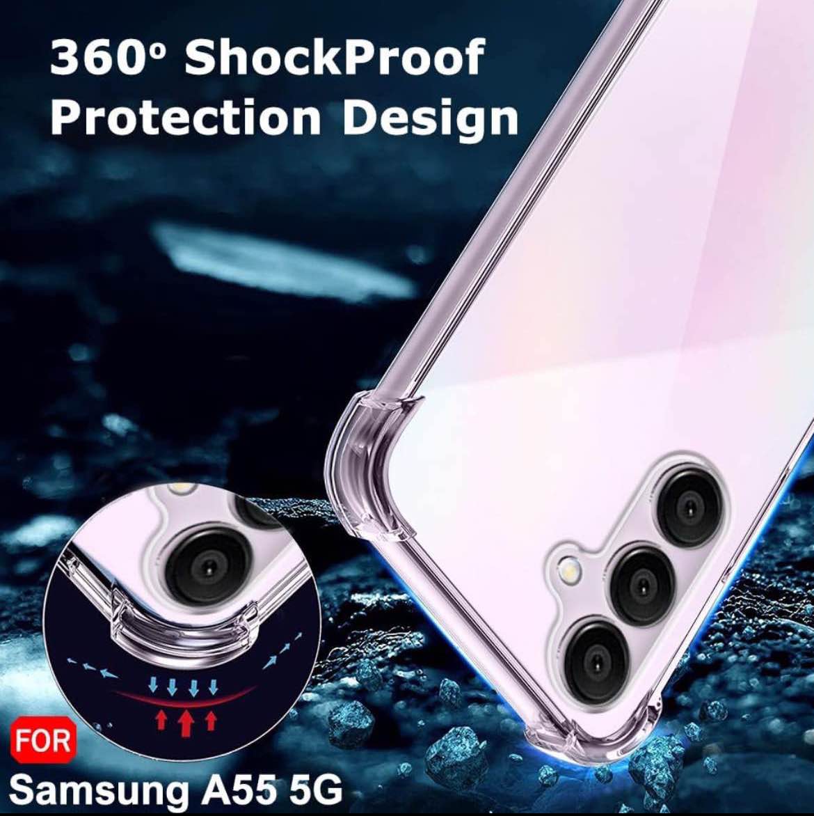 Picture of Transparent TPU Shockproof Back Case for Samsung A55 5G with Camera Protection