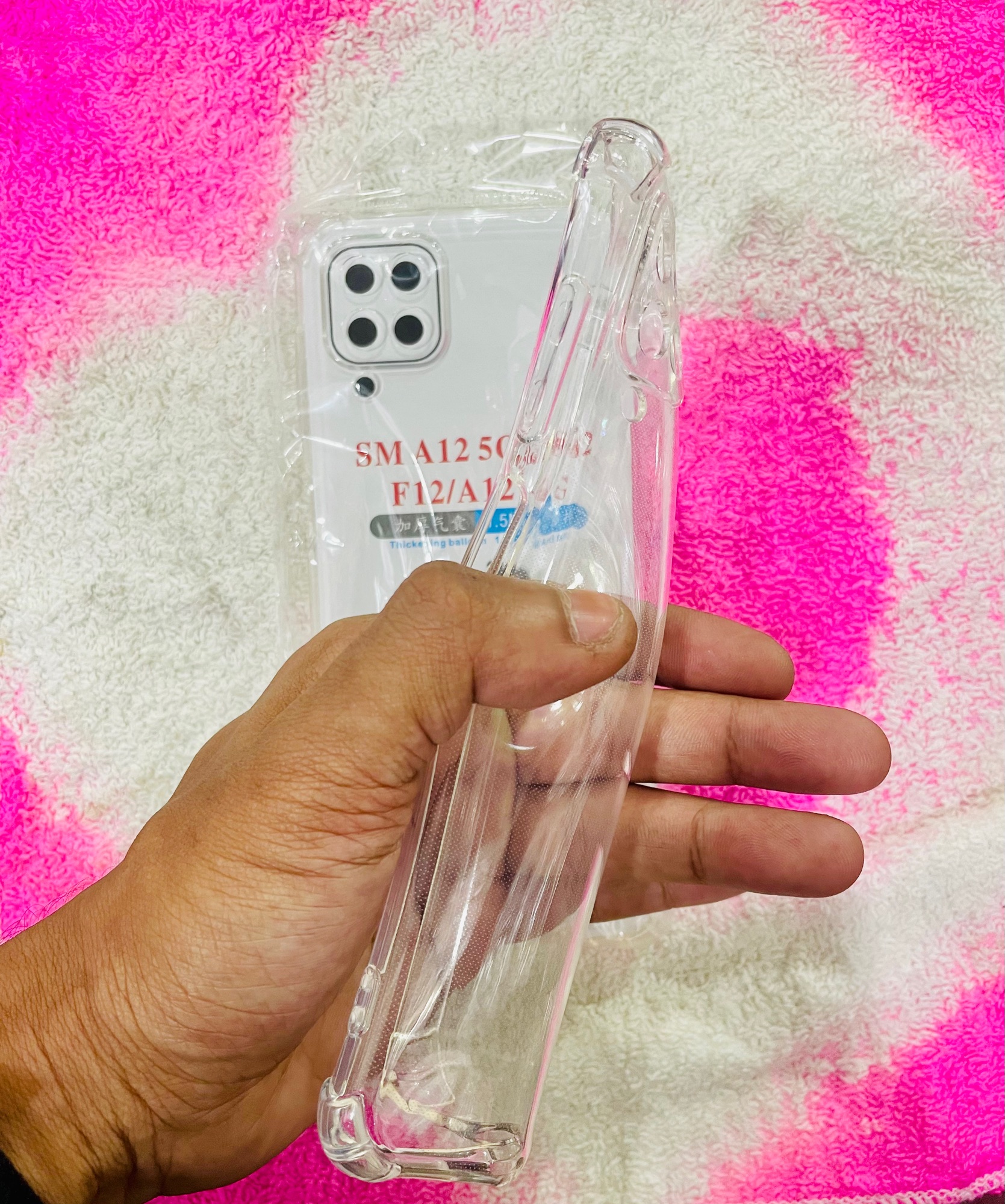 Picture of For Samsung A12(5G)/M12/F12/A12(4G) Soft Transparent Shockproof Tpu Back Case/Cover  Water Colour, With Camera Bumper protection.