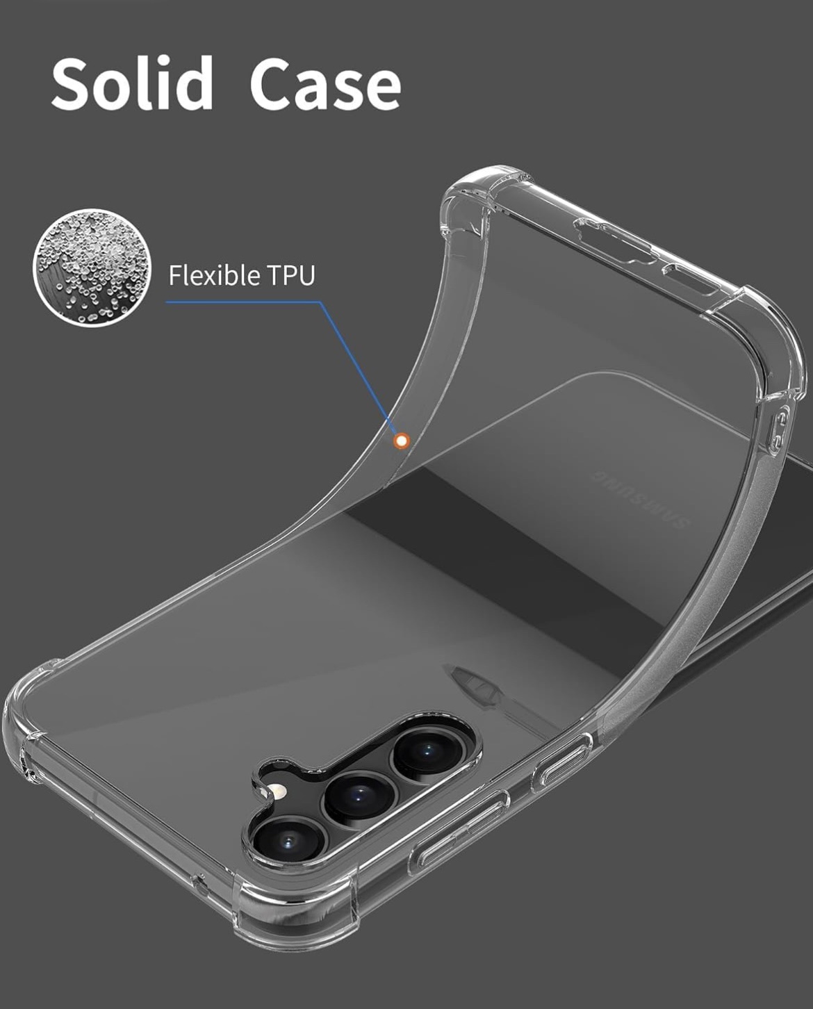 Picture of For Samsung Galaxy S24 plus Soft Transparent Shockproof Tpu Back Case/Cover  Water Colour, With Camera Bumper protection.