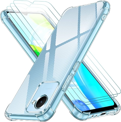 Picture of for Realme C30/C30S/Narzo 50i Prime Silicone Airbag cover Shockproof Transparent Protective Clear Back Cover TPU Case