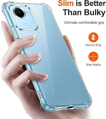 Picture of for Realme C30/C30S/Narzo 50i Prime Silicone Airbag cover Shockproof Transparent Protective Clear Back Cover TPU Case
