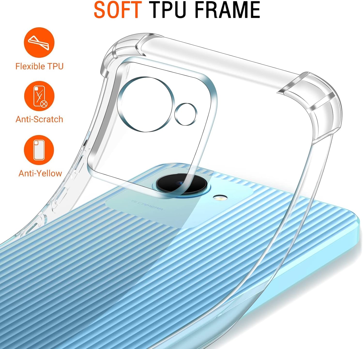 Picture of for Realme C30/C30S/Narzo 50i Prime Silicone Airbag cover Shockproof Transparent Protective Clear Back Cover TPU Case