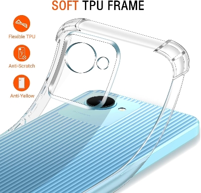 Picture of for Realme C30/C30S/Narzo 50i Prime Silicone Airbag cover Shockproof Transparent Protective Clear Back Cover TPU Case
