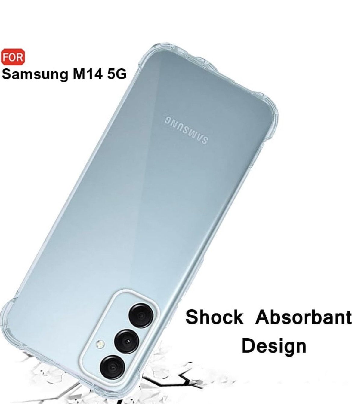 Picture of For Samsung M14 (5G) Soft Transparent Shockproof Tpu Back Case/Cover  Water Colour, With Camera Bumper protection.