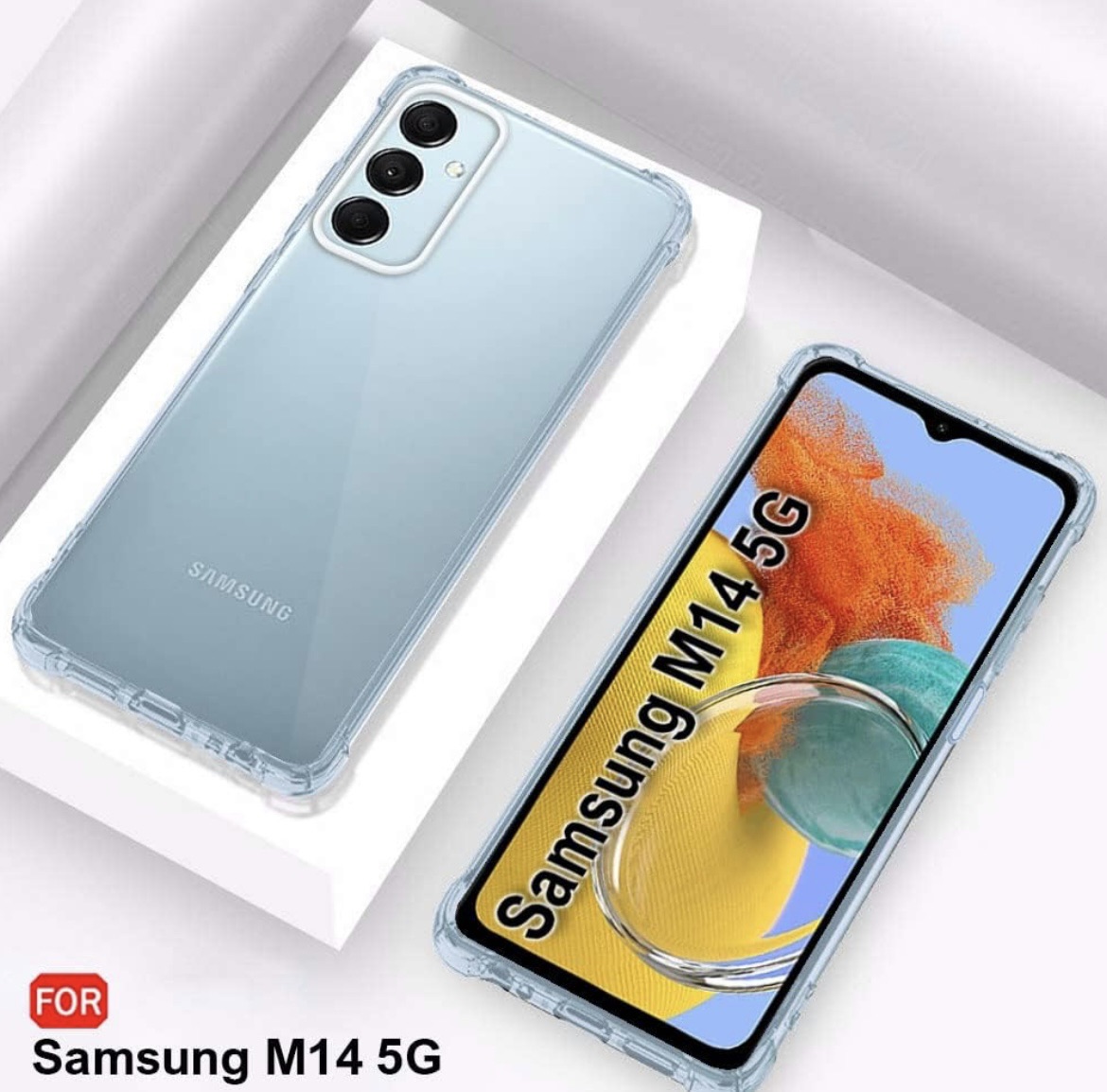 Picture of For Samsung M14 (5G) Soft Transparent Shockproof Tpu Back Case/Cover  Water Colour, With Camera Bumper protection.