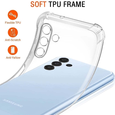 Picture of Case for Samsung Galaxy A24 4G Cover Clear Back Air Cushion Soft Silicone Shockproof Anti-Scratch Protective Bumper Shell Corner for Samsung Galaxy A25 5G