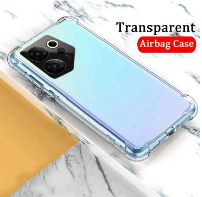 Picture of Tecno Camon 20/20 Pro Soft Transparent Shockproof TPU Back Case with Camera Bumper Protection