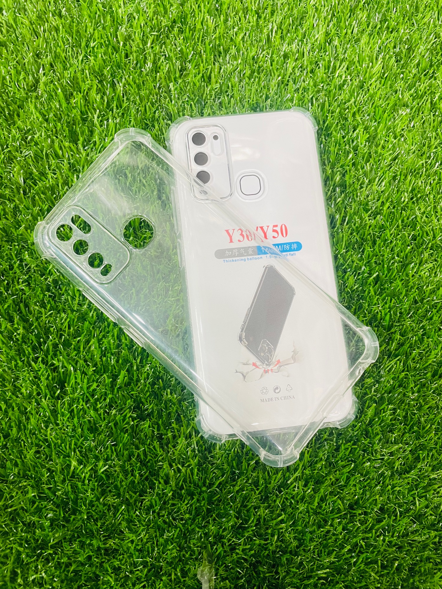 Picture of For Vivo Y30/Y50 Soft Transparent Shockproof Tpu Back Case/Cover  Water Colour, With Camera Bumper protection.