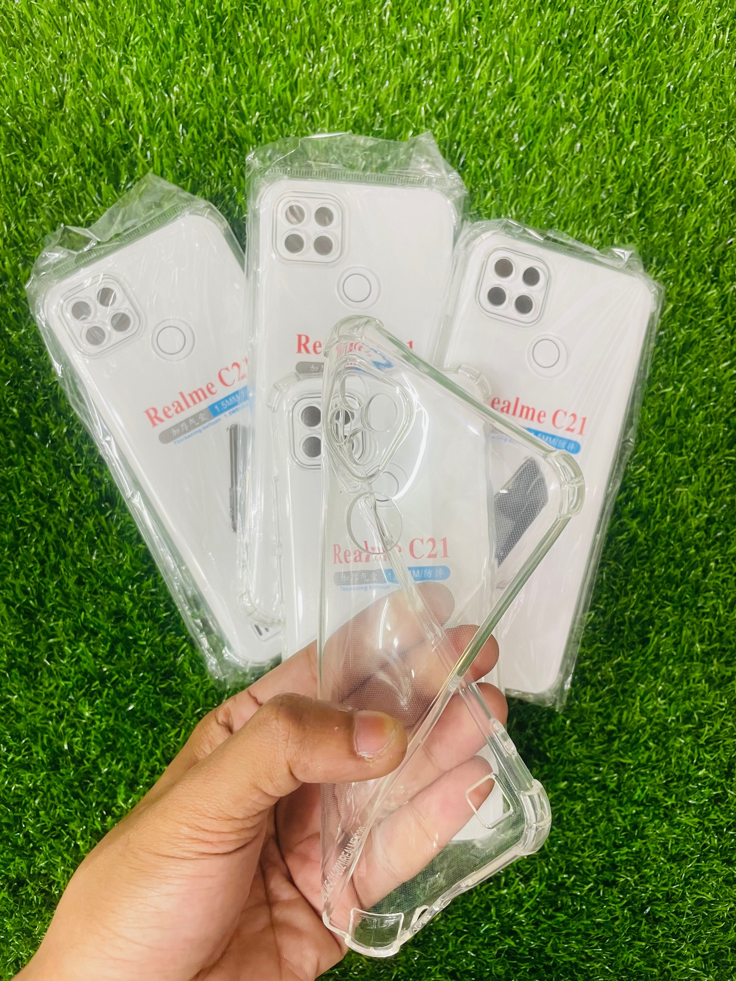 Picture of For Realme C21  Soft Transparent Shockproof Tpu Back Case/Cover  Water Colour, With Camera Bumper protection.