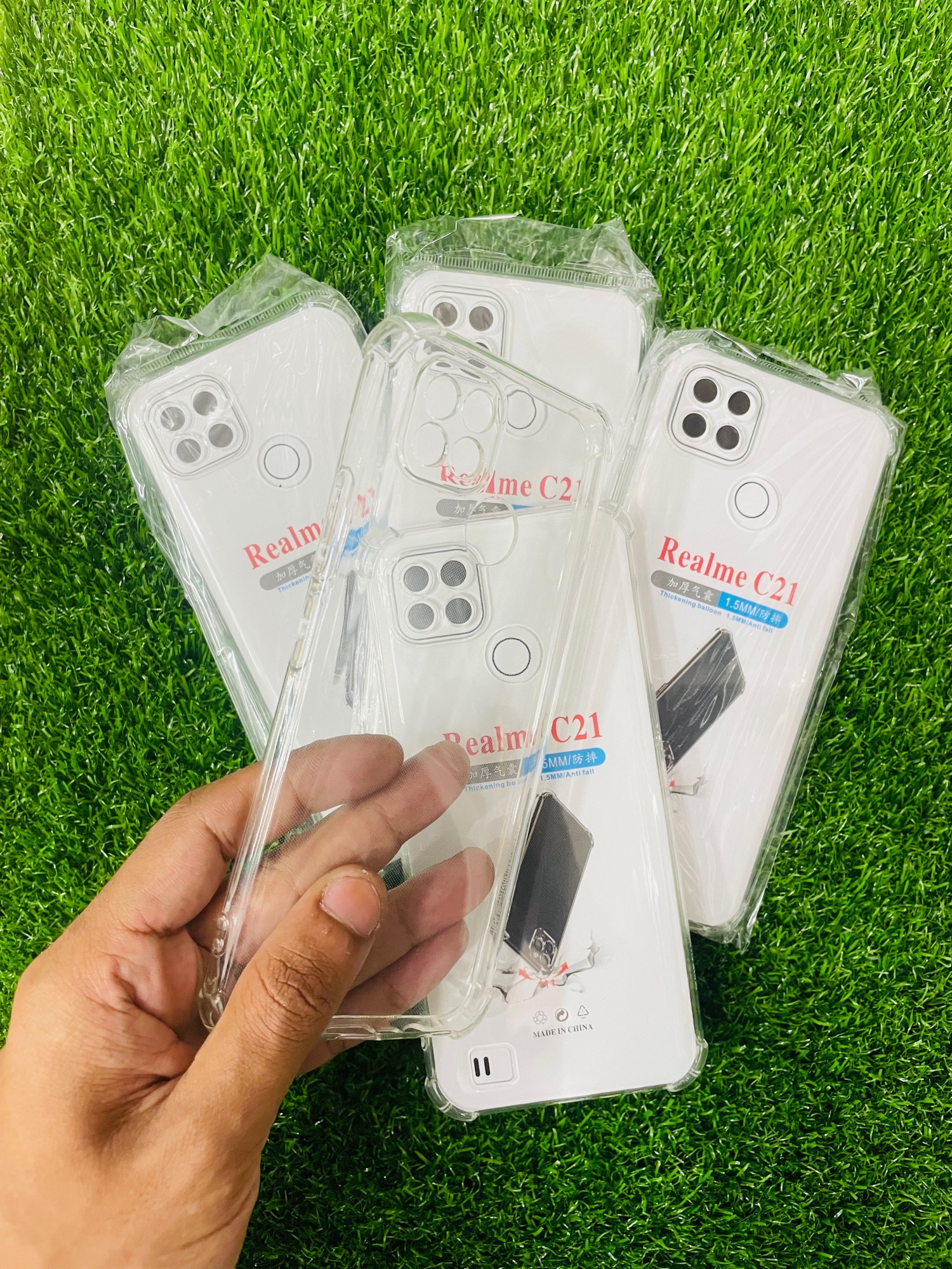 Picture of For Realme C21  Soft Transparent Shockproof Tpu Back Case/Cover  Water Colour, With Camera Bumper protection.