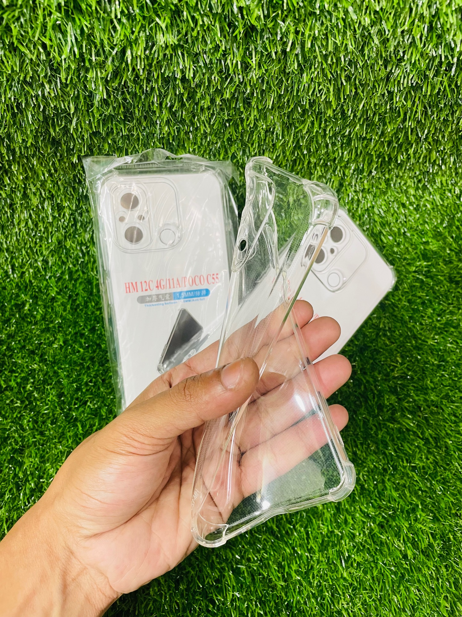 Picture of For Redmi 12C/poco C55 Soft Transparent Shockproof Tpu Back Case/Cover  Water Colour, With Camera Bumper protection.