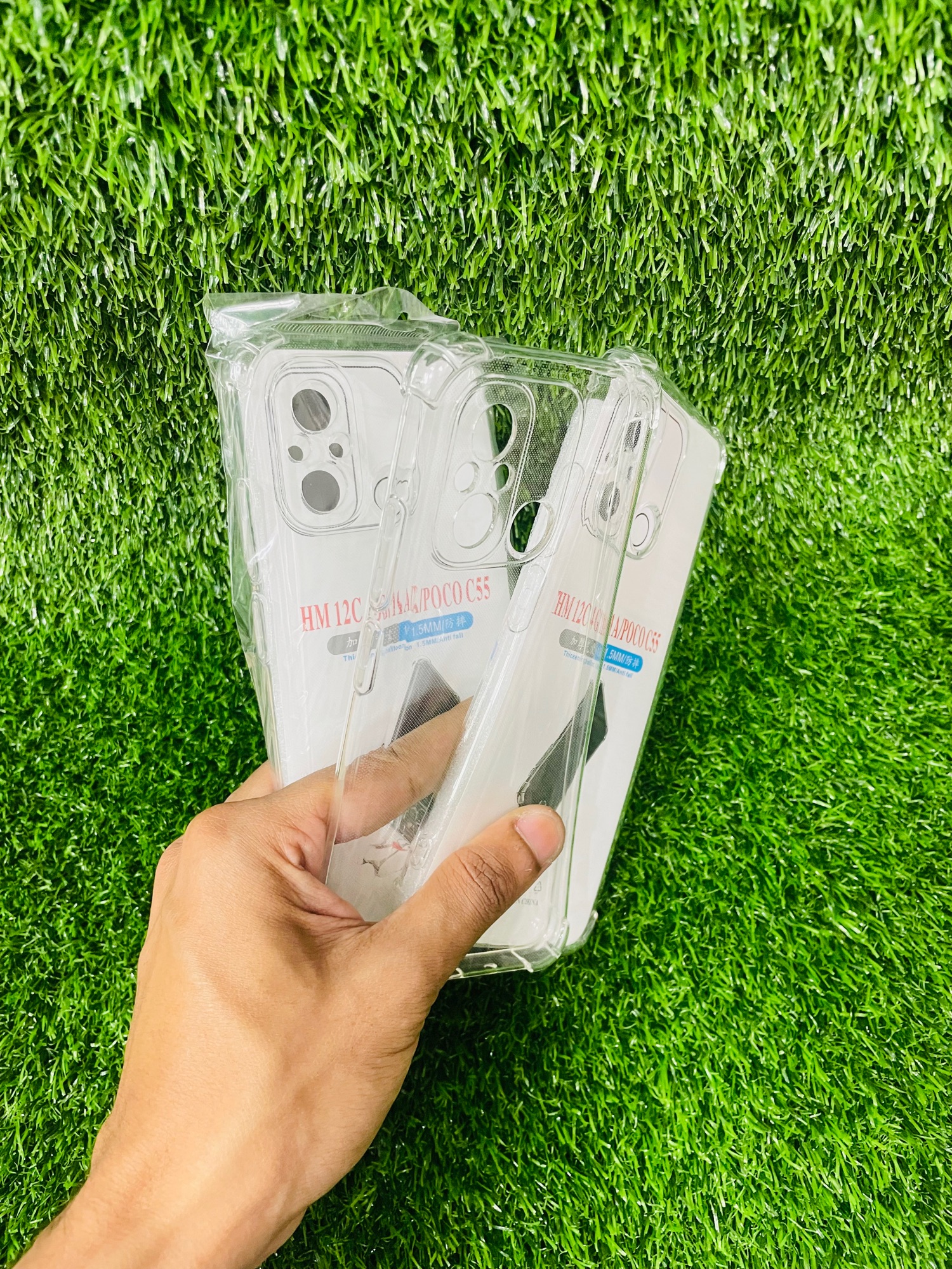 Picture of For Redmi 12C/poco C55 Soft Transparent Shockproof Tpu Back Case/Cover  Water Colour, With Camera Bumper protection.