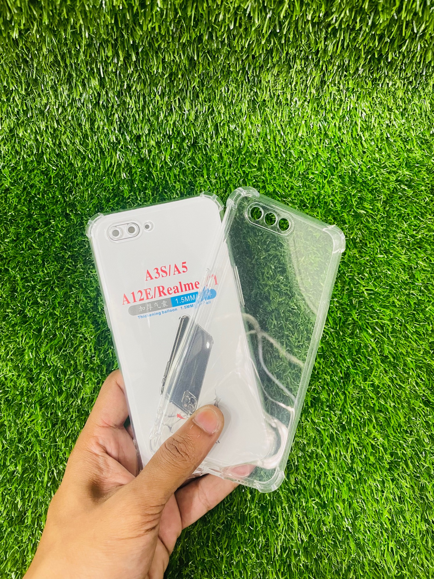 Picture of For Oppo A3s Soft Transparent Shockproof Tpu Back Case/Cover  Water Colour, With Camera Bumper protection.