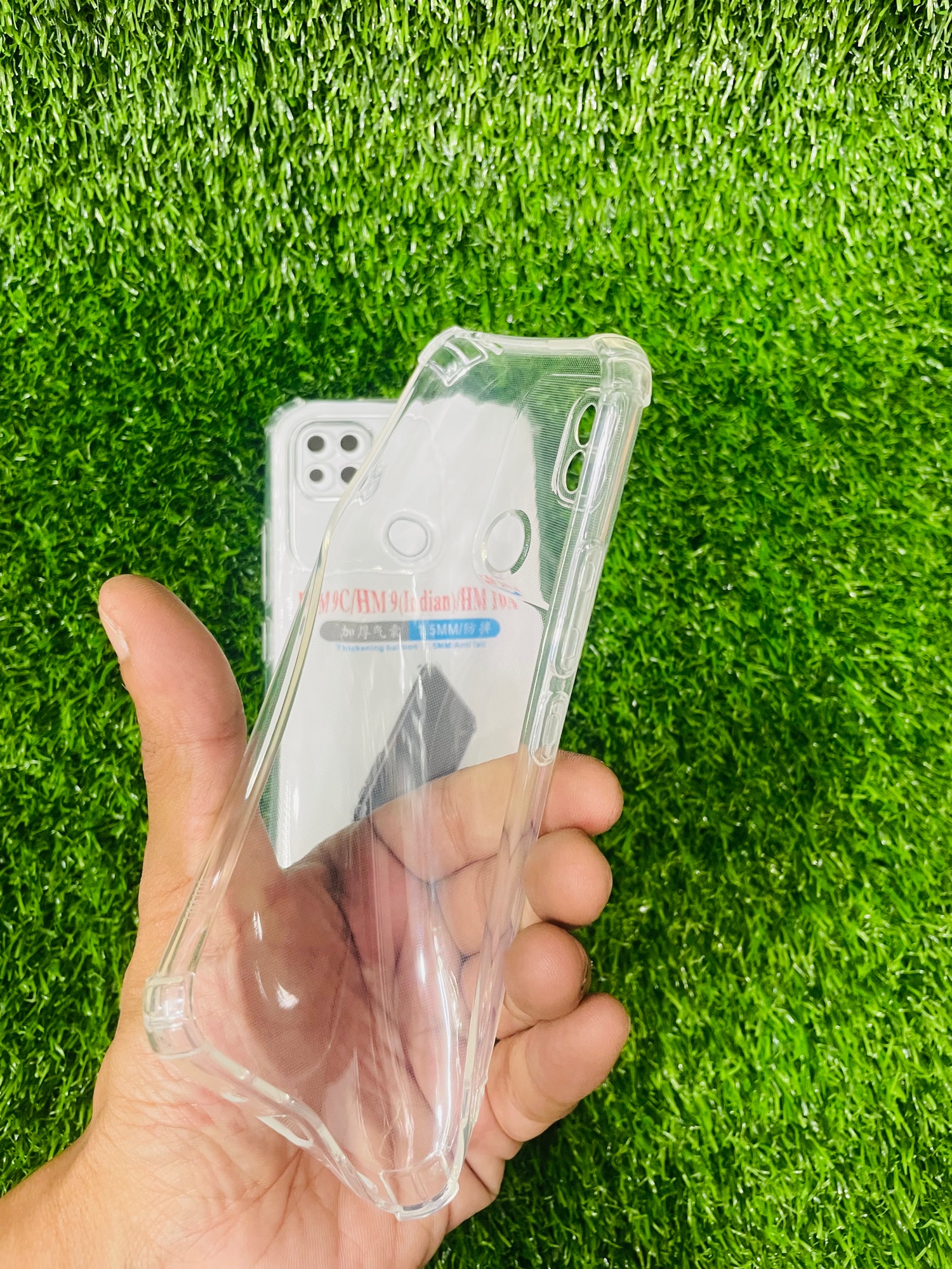Picture of For Redmi 9c/Redmi 10A Soft Transparent Shockproof Tpu Back Case/Cover  Water Colour, With Camera Bumper protection.