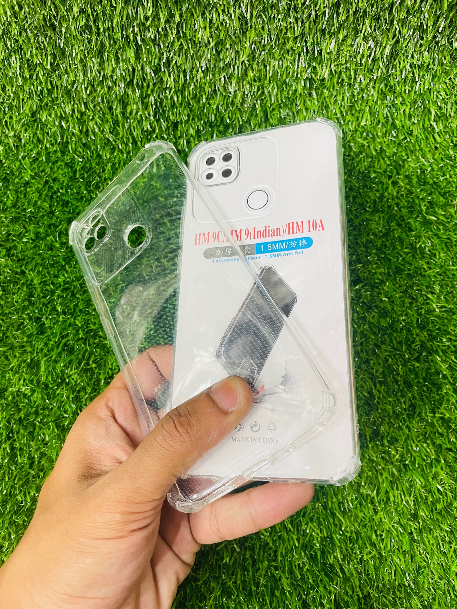 Picture of For Redmi 9c/Redmi 10A Soft Transparent Shockproof Tpu Back Case/Cover  Water Colour, With Camera Bumper protection.