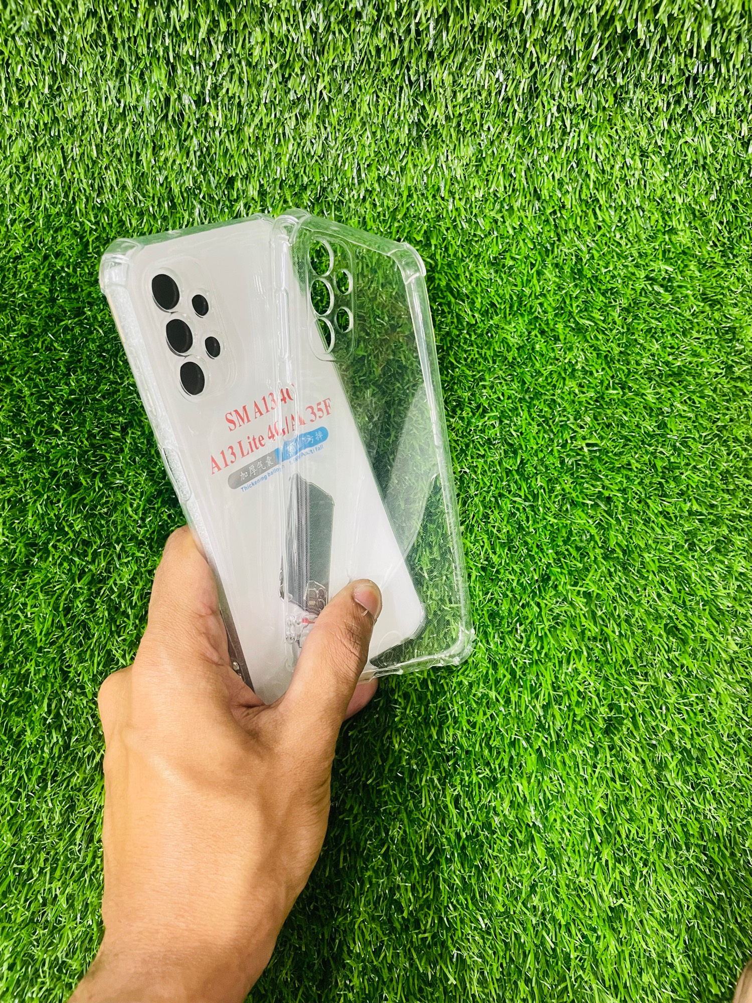 Picture of For Samsung A13 (4G) Soft Transparent Shockproof Tpu Back Case/Cover  Water Colour, With Camera Bumper protection.