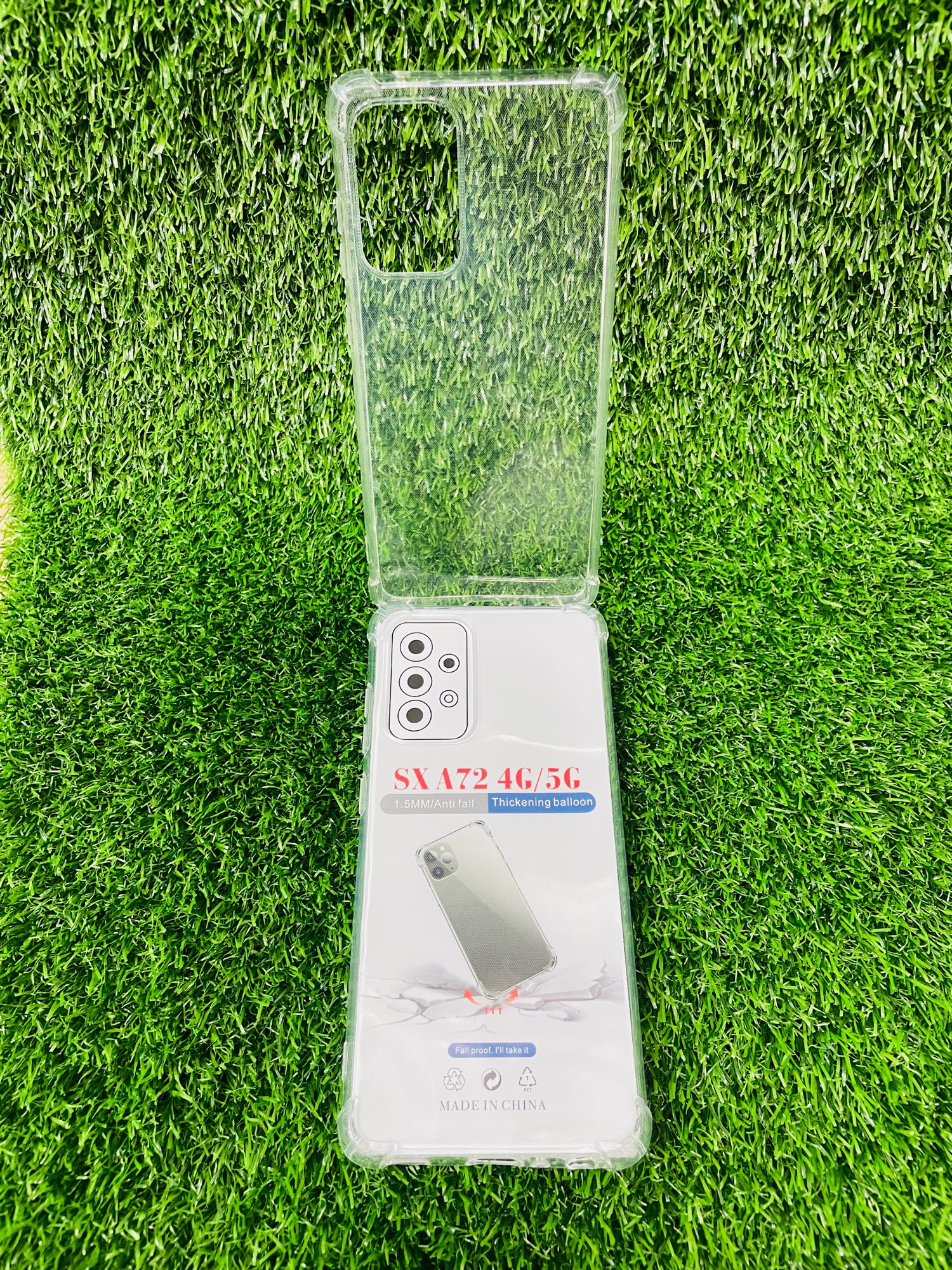 Picture of For Samsung A72(4G)/(5G) Soft Transparent Shockproof Tpu Back Case/Cover  Water Colour, With Camera Bumper protection.