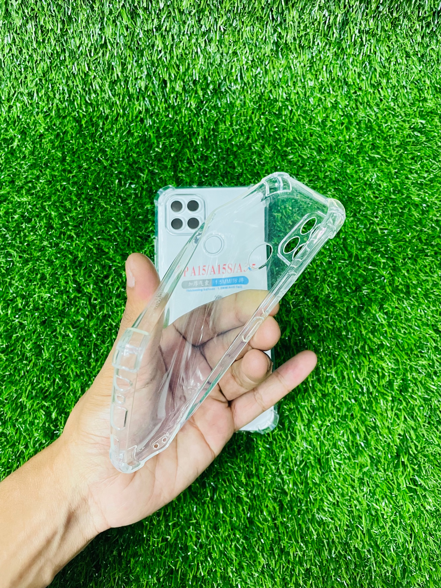 Picture of For Oppo A15/A15S/A35 Soft Transparent Shockproof Tpu Back Case/Cover  Water Colour, With Camera Bumper protection.