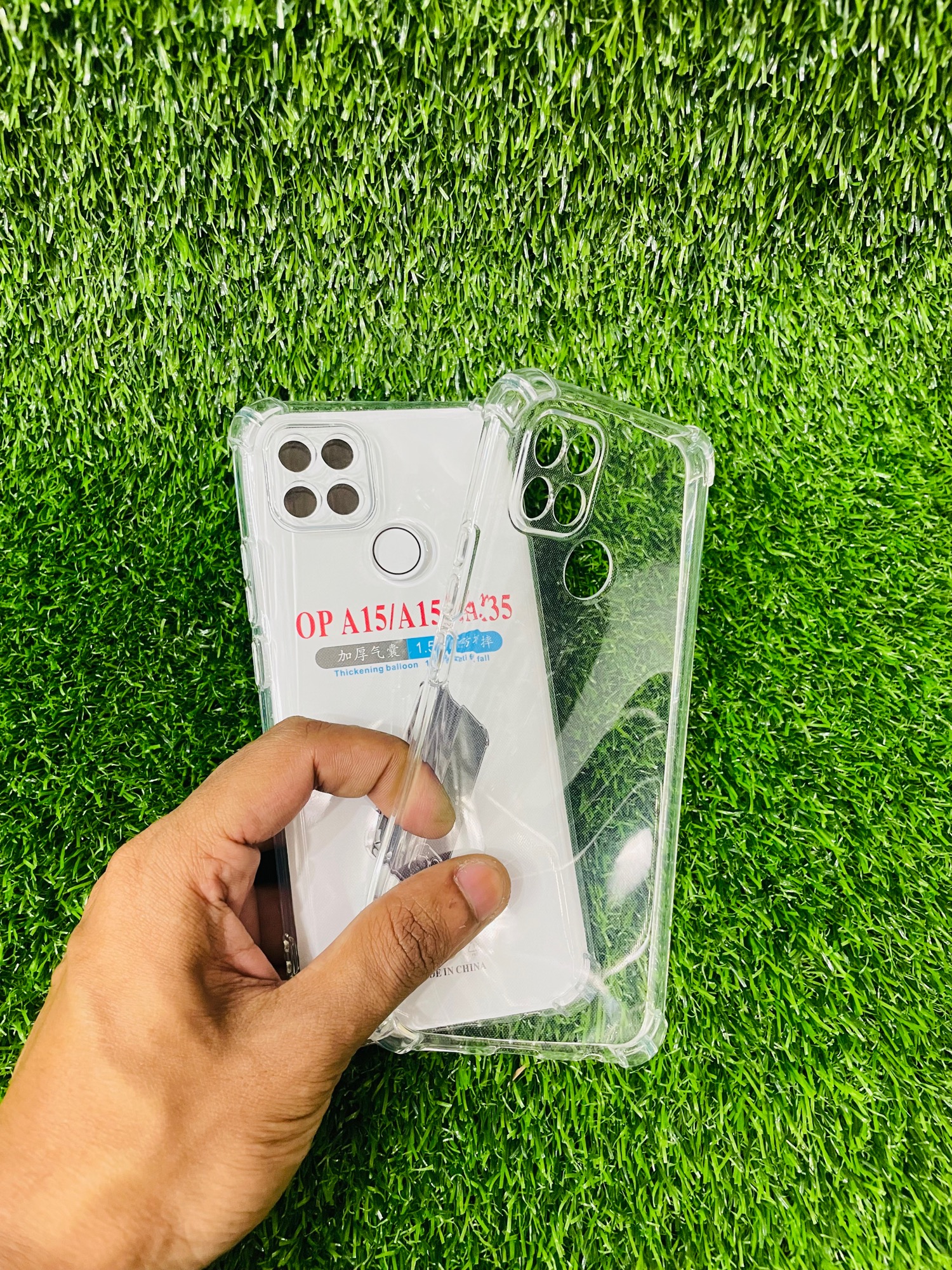 Picture of For Oppo A15/A15S/A35 Soft Transparent Shockproof Tpu Back Case/Cover  Water Colour, With Camera Bumper protection.