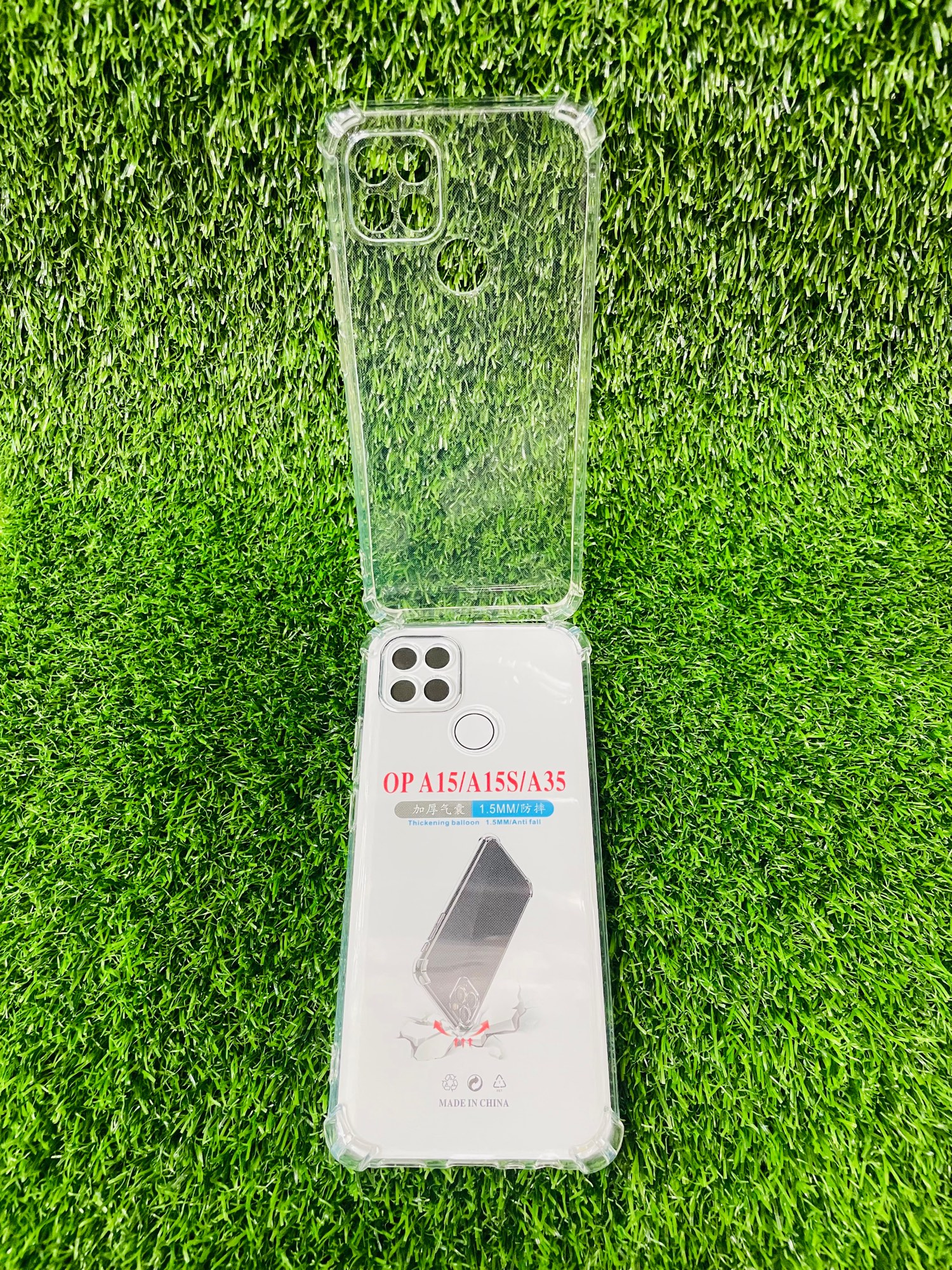 Picture of For Oppo A15/A15S/A35 Soft Transparent Shockproof Tpu Back Case/Cover  Water Colour, With Camera Bumper protection.