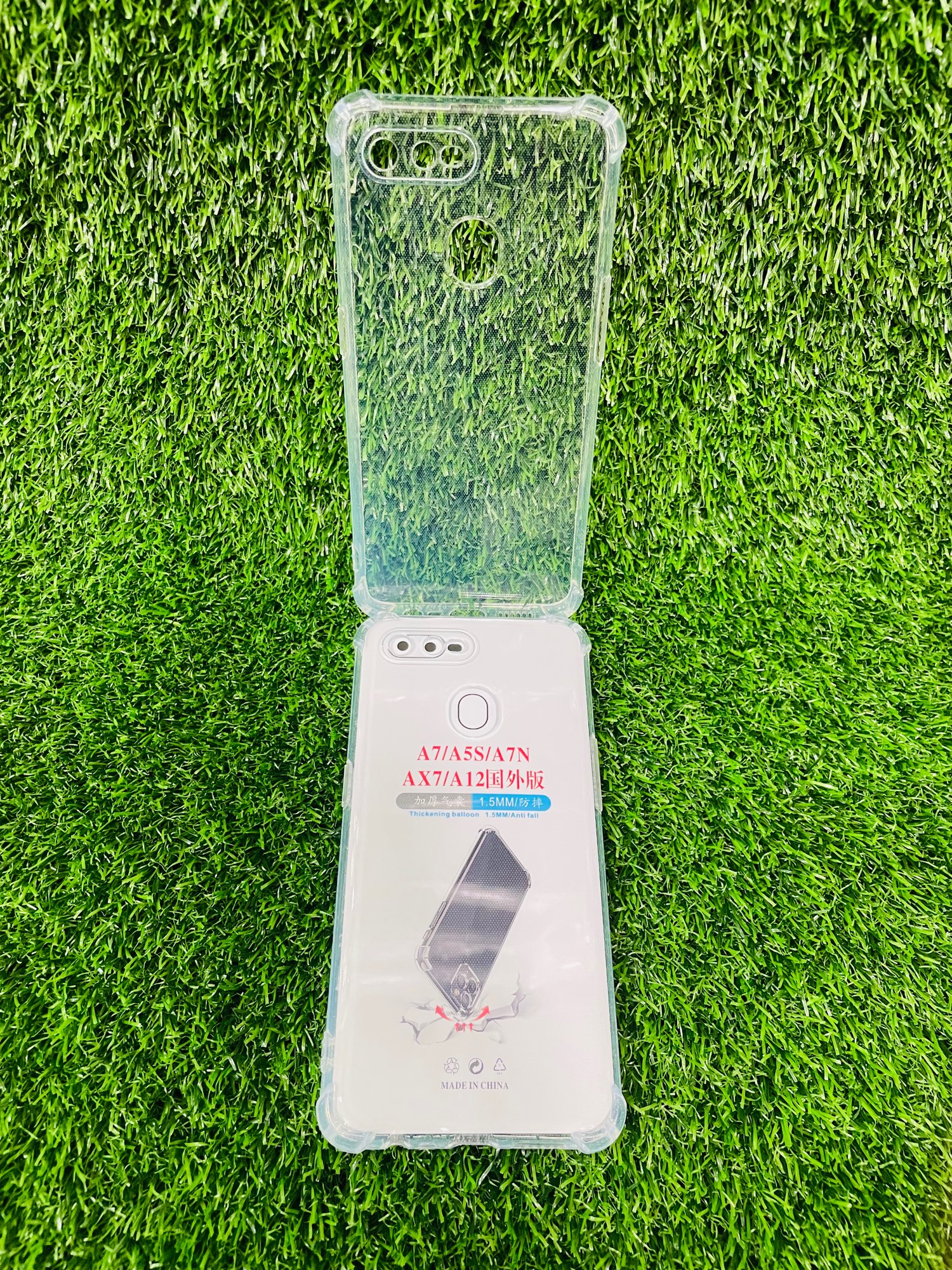 Picture of For Oppo A7/A5S/A7N AX7/A12 Soft Transparent Shockproof Tpu Back Case/Cover  Water Colour, With Camera Bumper protection.