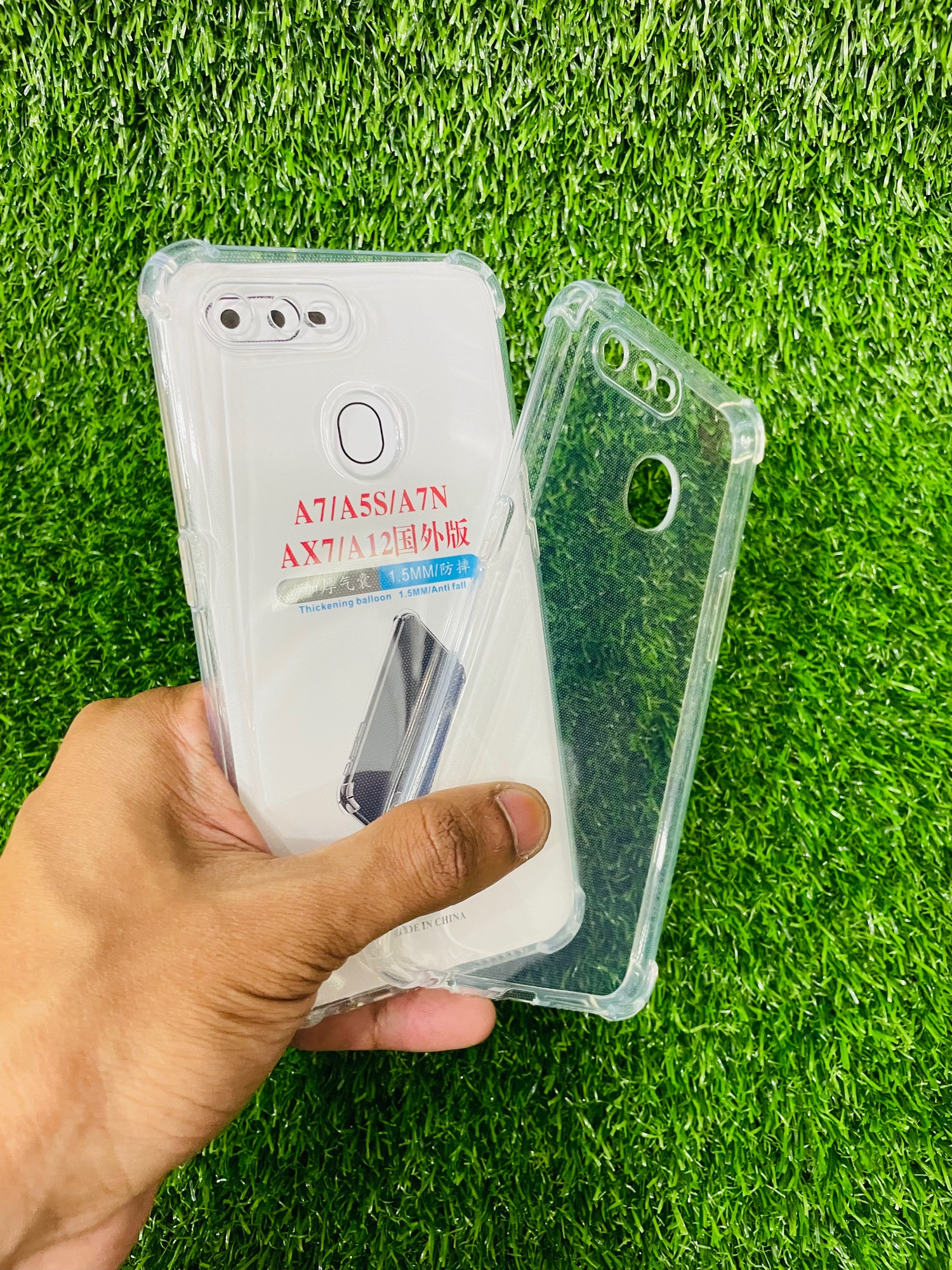 Picture of For Oppo A7/A5S/A7N AX7/A12 Soft Transparent Shockproof Tpu Back Case/Cover  Water Colour, With Camera Bumper protection.