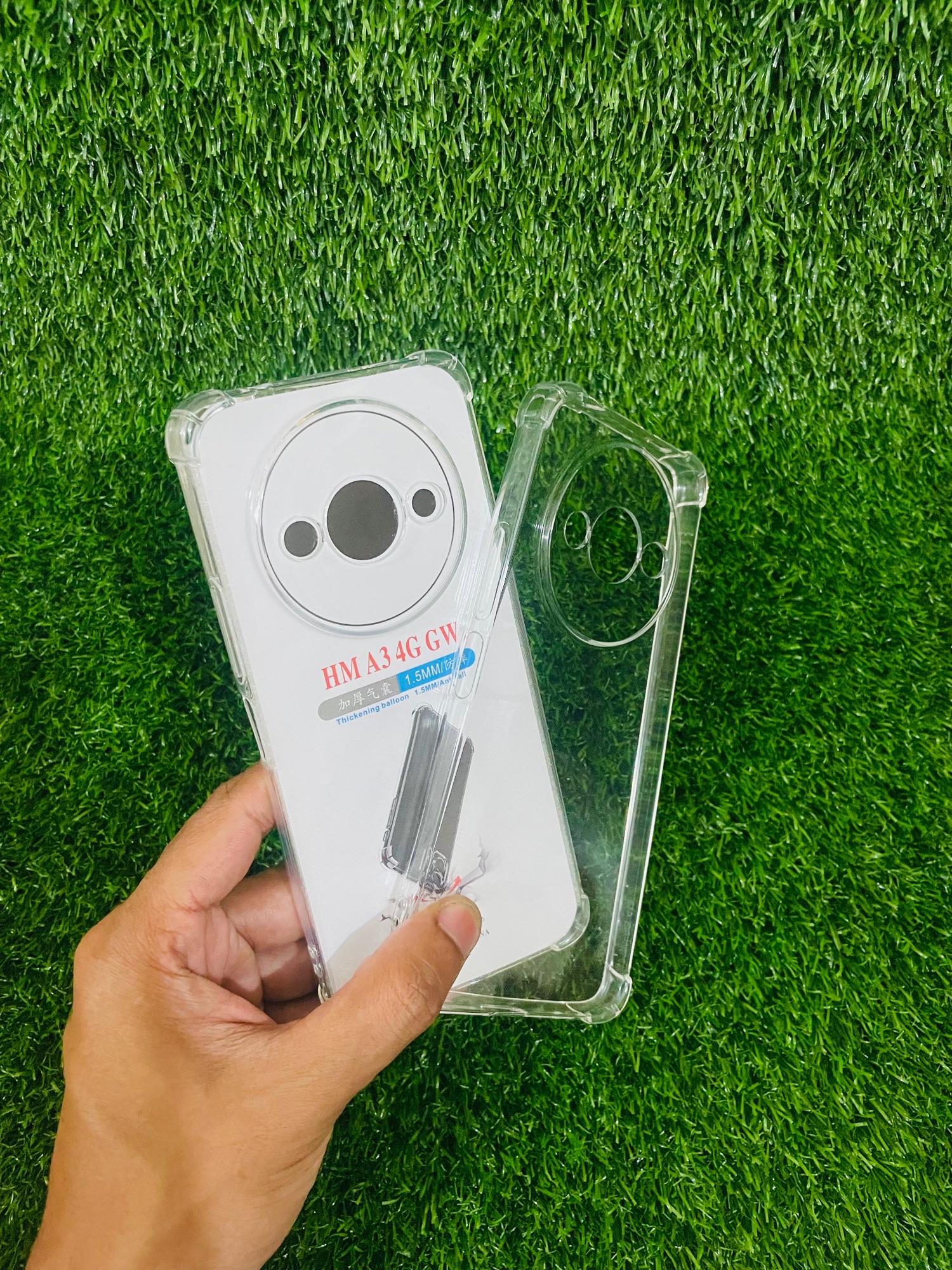 Picture of For Redmi A3 (4G) Soft Transparent Shockproof Tpu Back Case/Cover  Water Colour, With Camera Bumper protection.