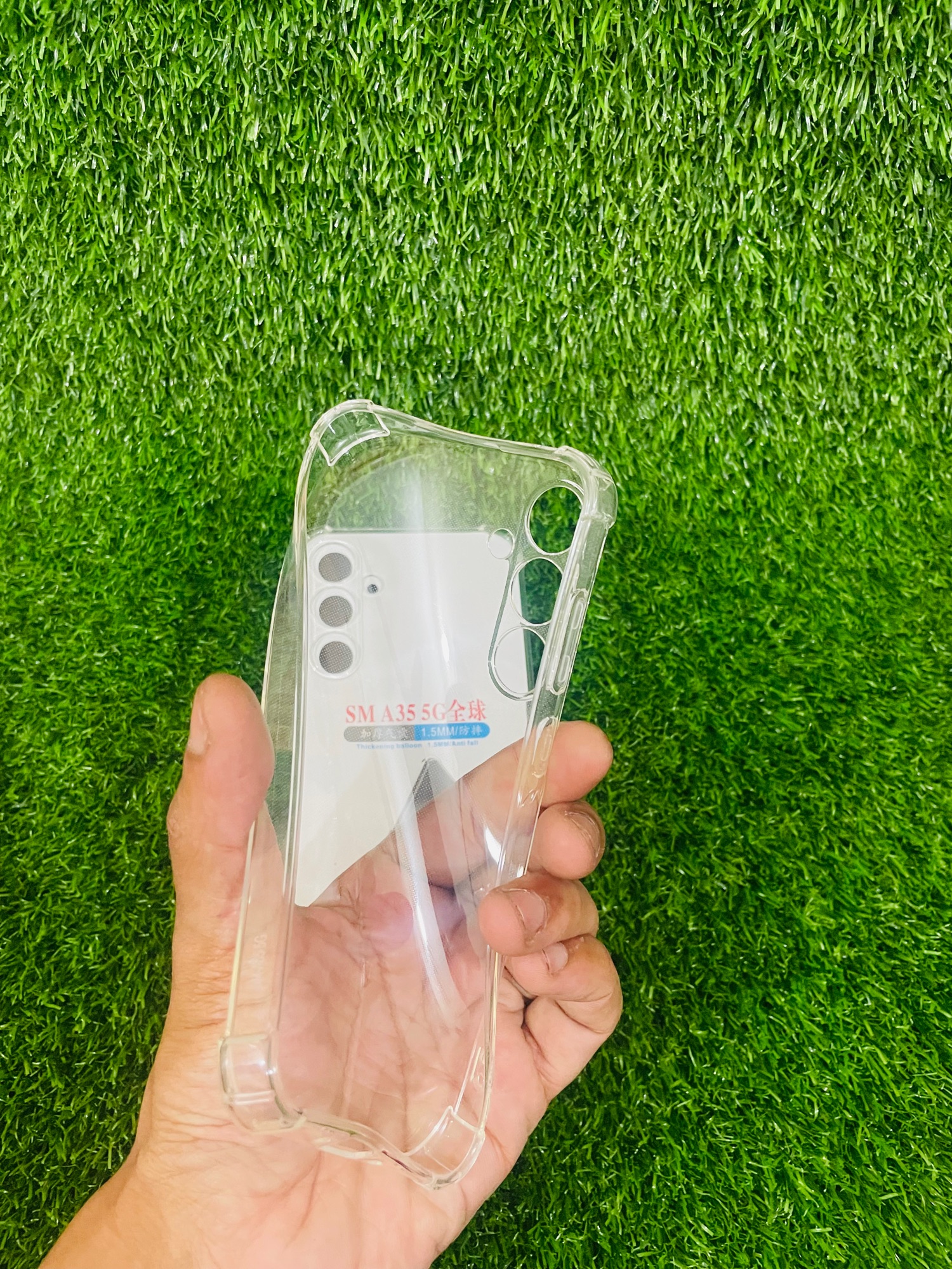 Picture of Samsung A35 5G Soft Transparent Shockproof TPU Back Case with Watercolor Design and Camera Bumper Protection