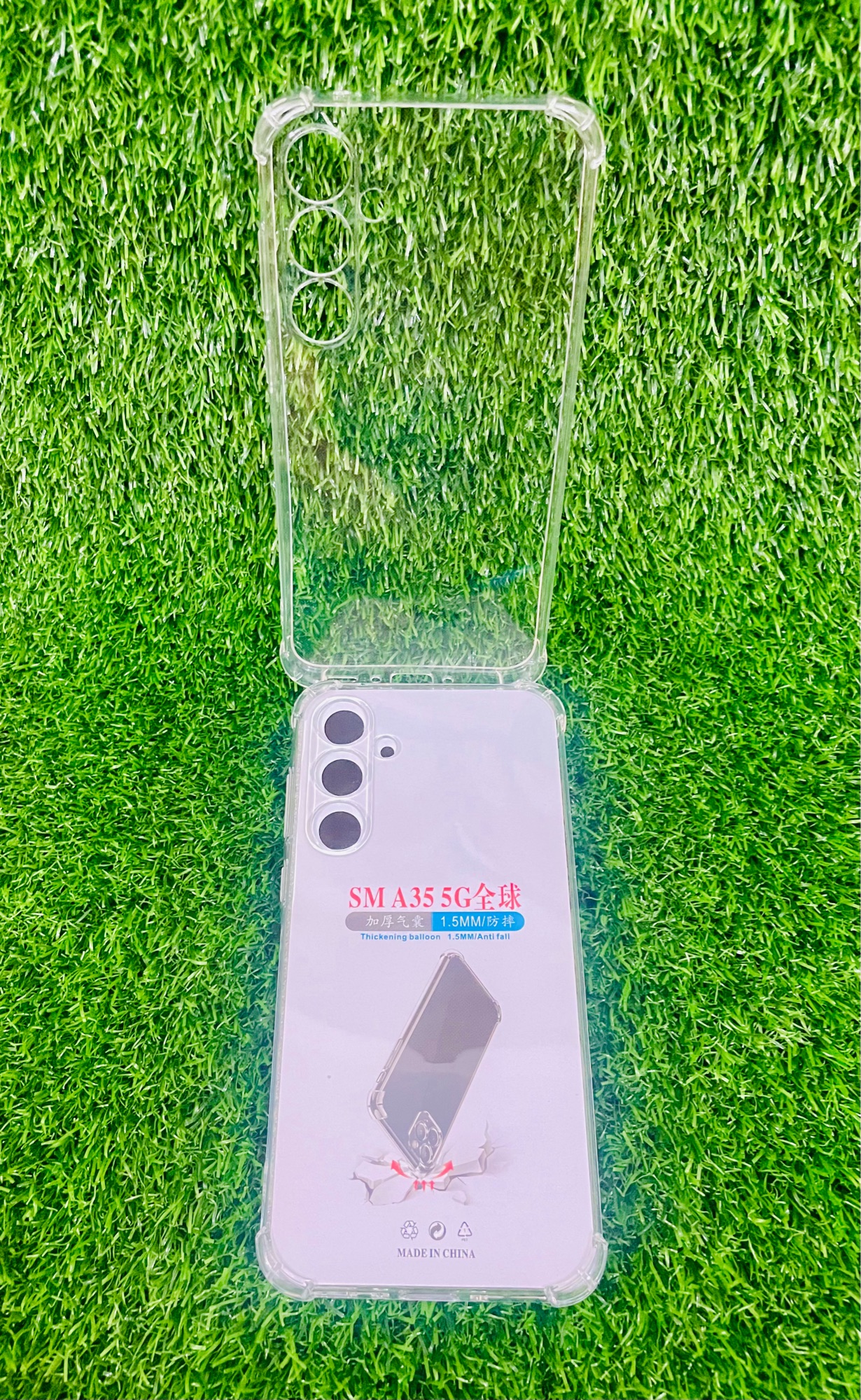 Picture of Samsung A35 5G Soft Transparent Shockproof TPU Back Case with Watercolor Design and Camera Bumper Protection