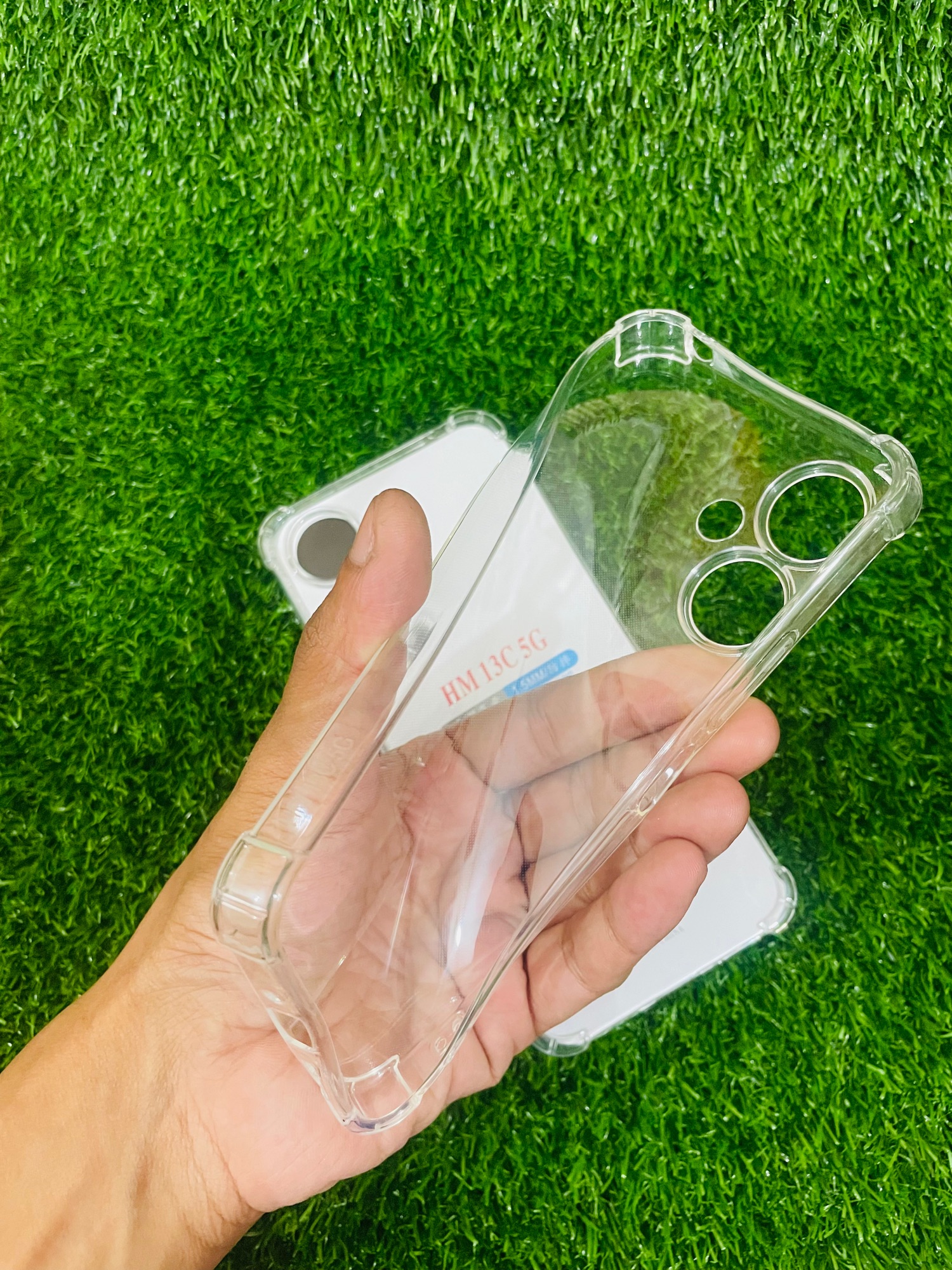 Picture of For Redmi 13C (5G) Soft Transparent Shockproof Tpu Back Case/Cover  Water Colour, With Camera Bumper protection.