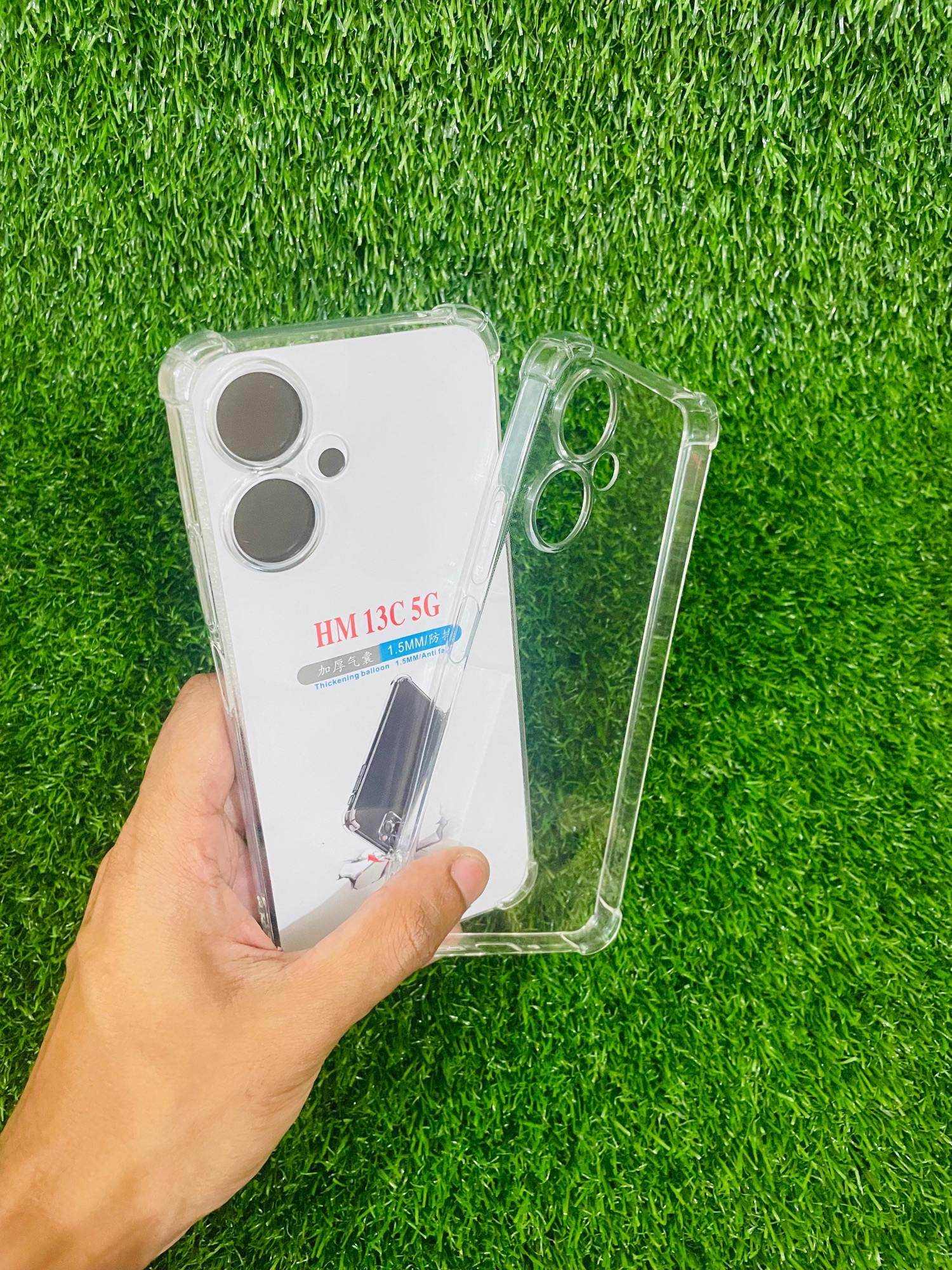 Picture of For Redmi 13C (5G) Soft Transparent Shockproof Tpu Back Case/Cover  Water Colour, With Camera Bumper protection.