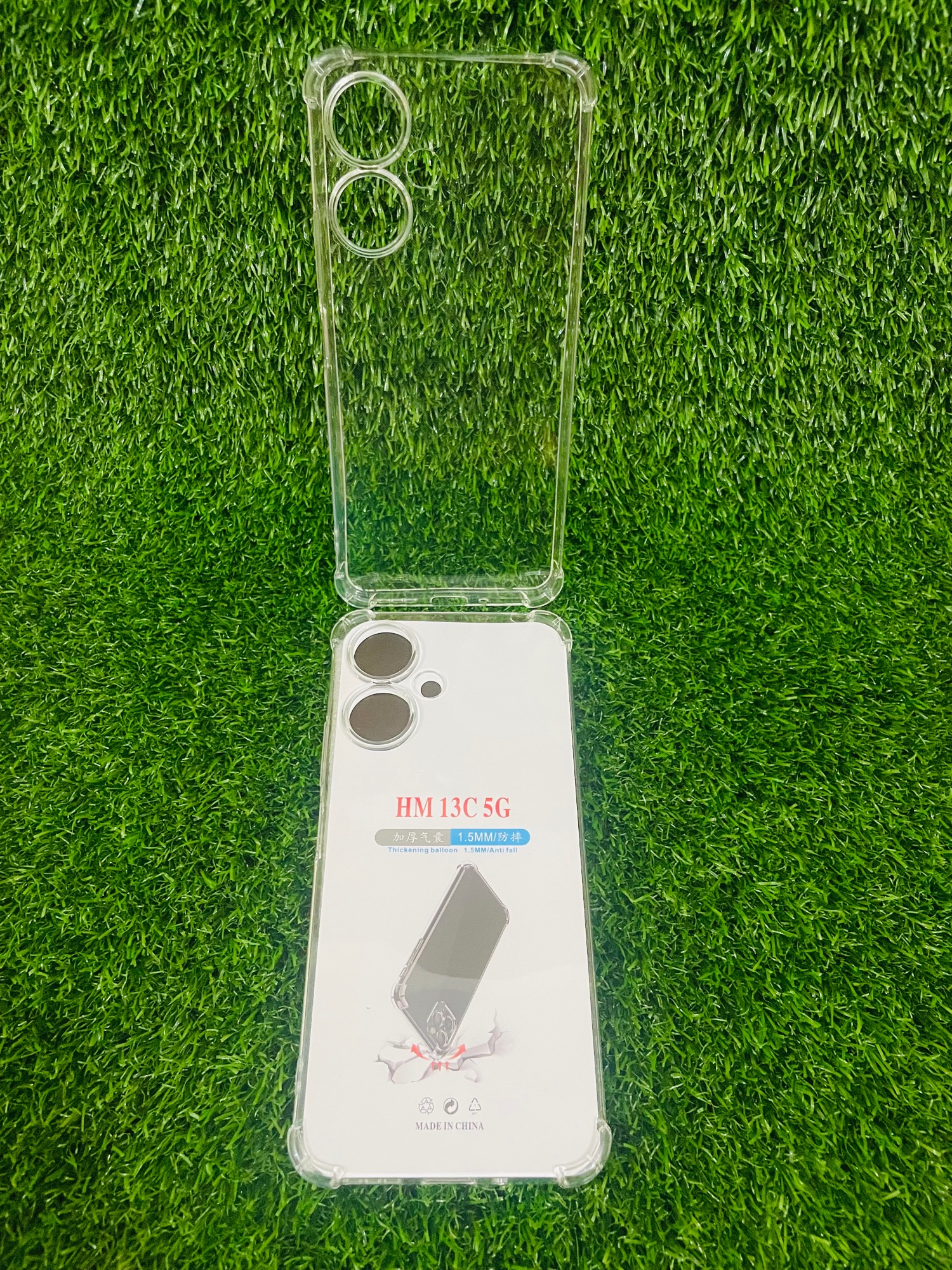 Picture of For Redmi 13C (5G) Soft Transparent Shockproof Tpu Back Case/Cover  Water Colour, With Camera Bumper protection.