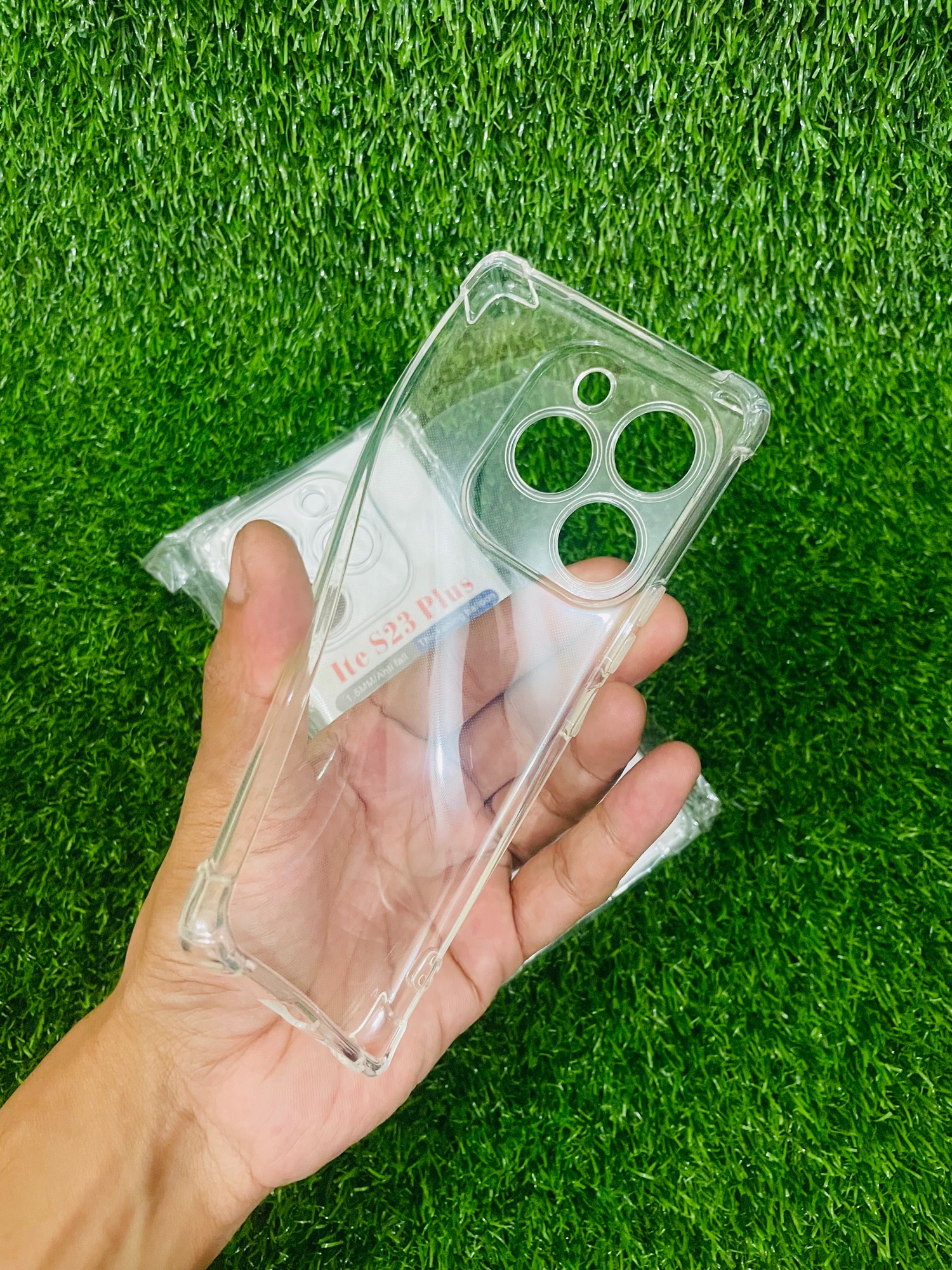 Picture of For Itel S23 Plus Soft Transparent Shockproof Tpu Back Case/Cover  Water Colour, With Camera Bumper protection.