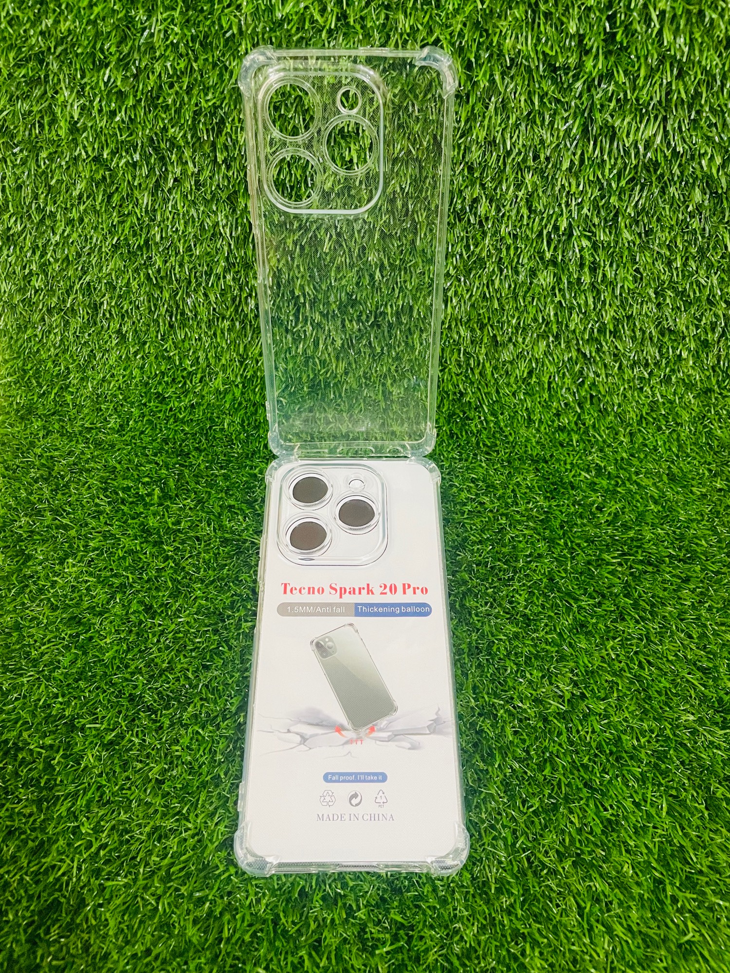 Picture of For Tecno Spark 20 Pro, Soft Transparent Shockproof Tpu Back Case/Cover  Water Colour, With Camera Bumper protection.