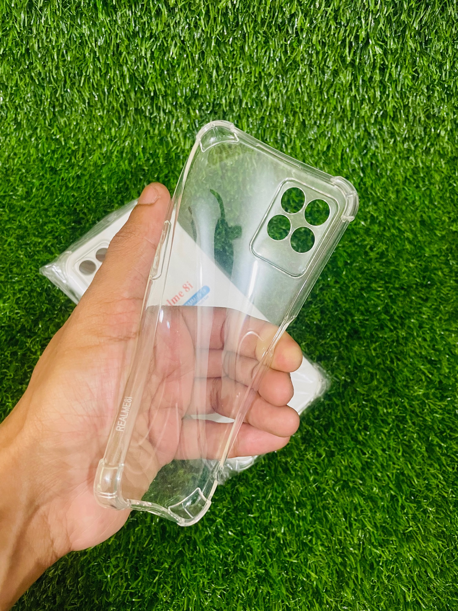 Picture of For Realme 8i/Narzo 50 Soft Transparent Shockproof Tpu Back Case/Cover  Water Colour, With Camera Bumper protection.