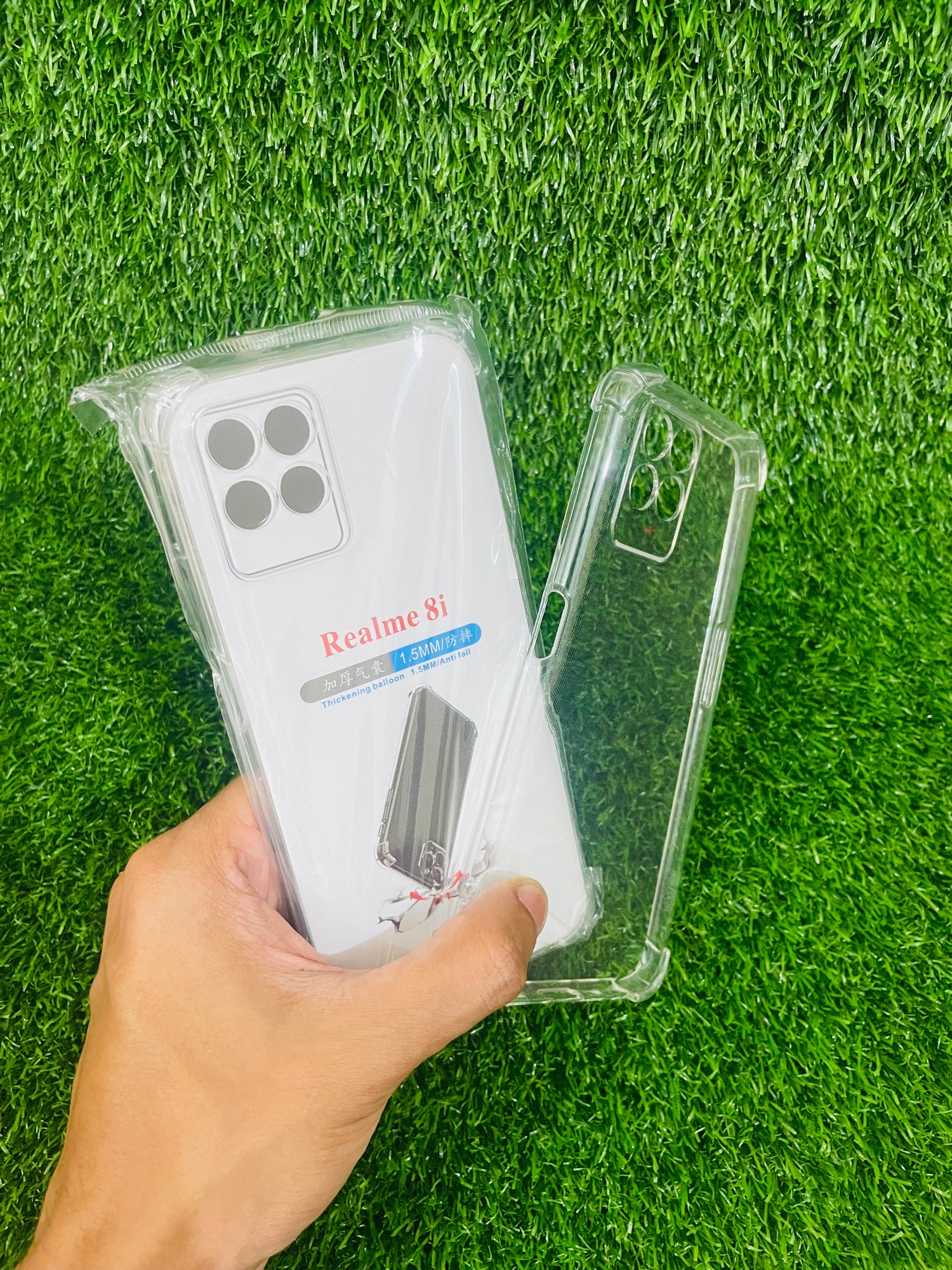 Picture of For Realme 8i/Narzo 50 Soft Transparent Shockproof Tpu Back Case/Cover  Water Colour, With Camera Bumper protection.