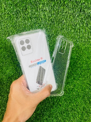 Picture of For Realme 8i/Narzo 50 Soft Transparent Shockproof Tpu Back Case/Cover  Water Colour, With Camera Bumper protection.