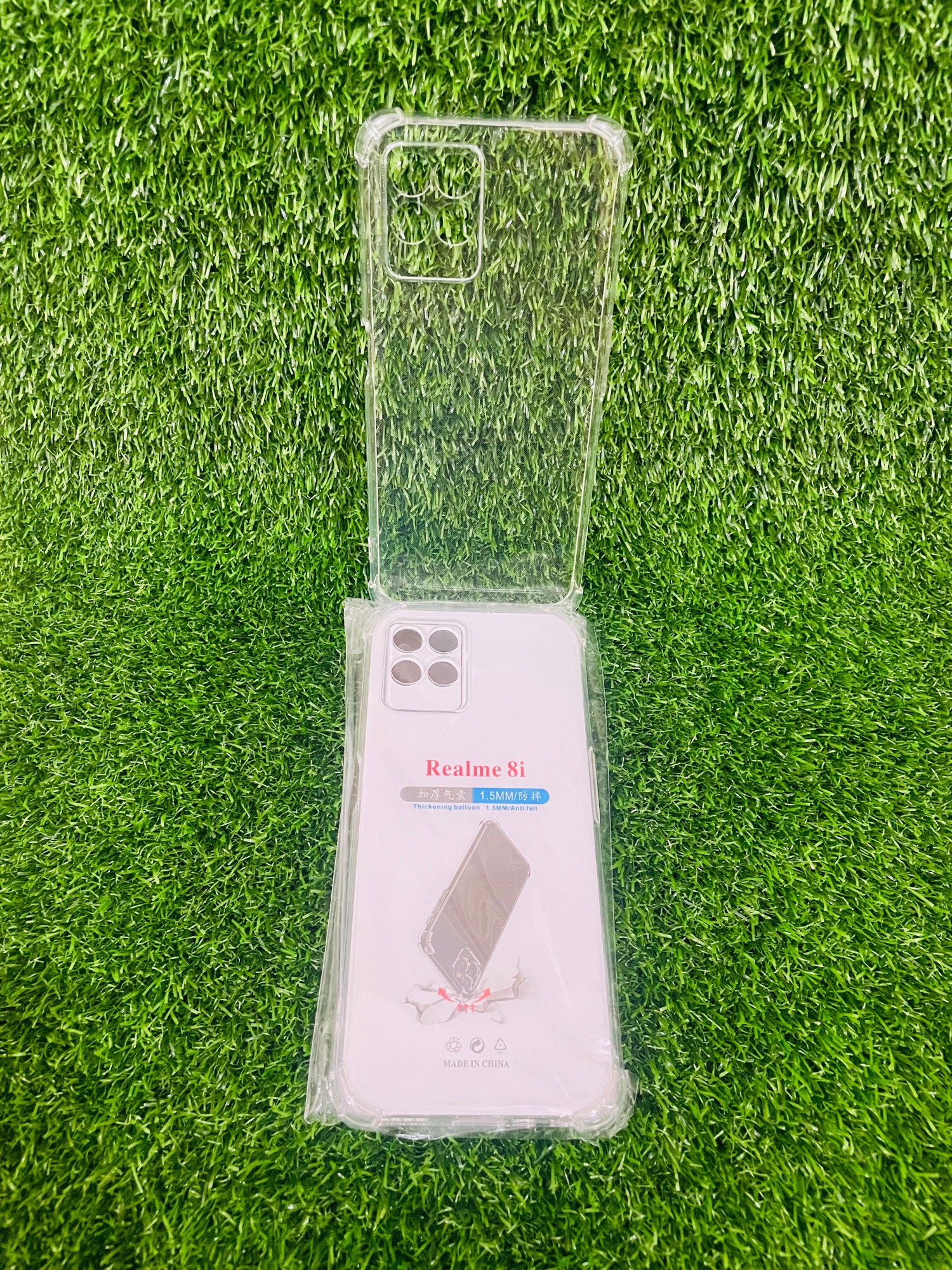 Picture of For Realme 8i/Narzo 50 Soft Transparent Shockproof Tpu Back Case/Cover  Water Colour, With Camera Bumper protection.