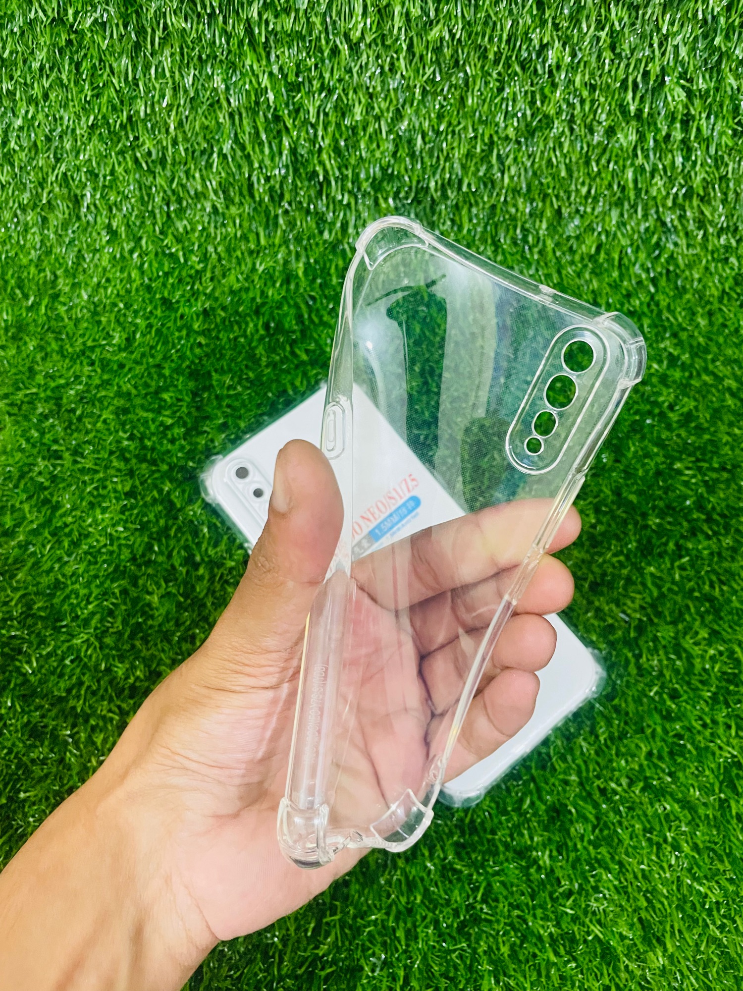 Picture of For Vivo S1/Y7S Soft Transparent Shockproof Tpu Back Case/Cover  Water Colour, With Camera Bumper protection.